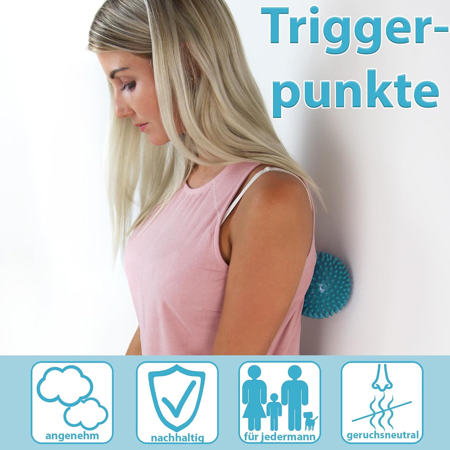 ALPIDEX Massagebaelle Igelbaelle 5er Set verschiedene Haertegrade Ruecken Beine Fuesse