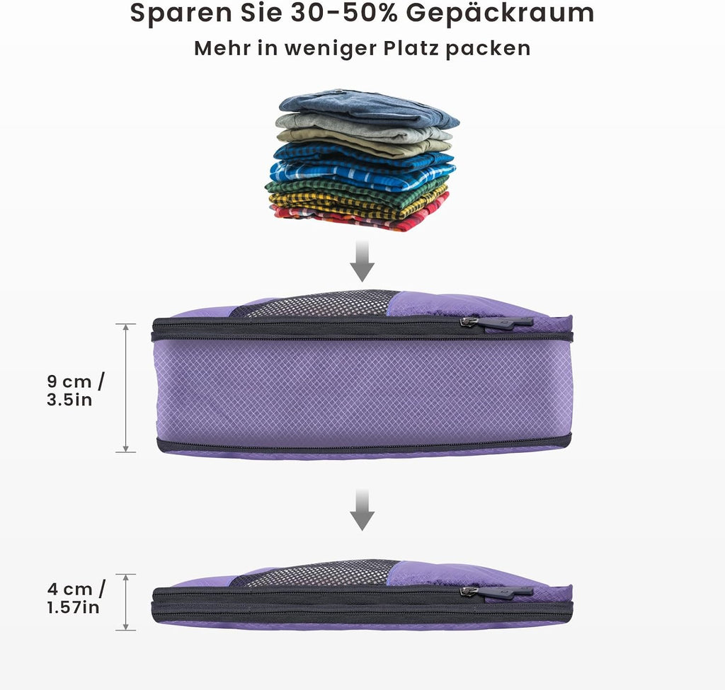 6er Kompressions Packing Cubes Koffer Reise Organizer Set