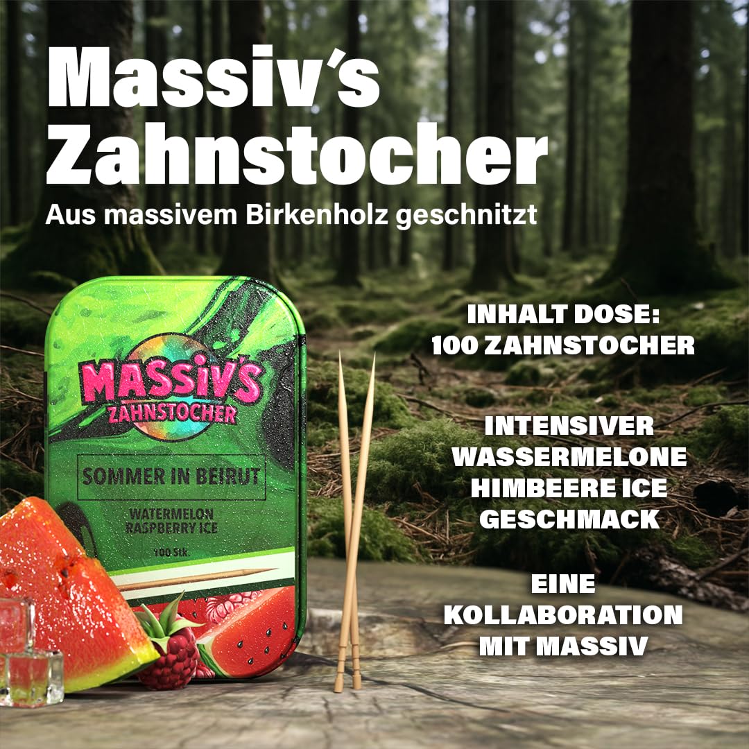 SOMMER in BEIRUT Zahnstocher Watermelon Raspberry Ice Geschmack