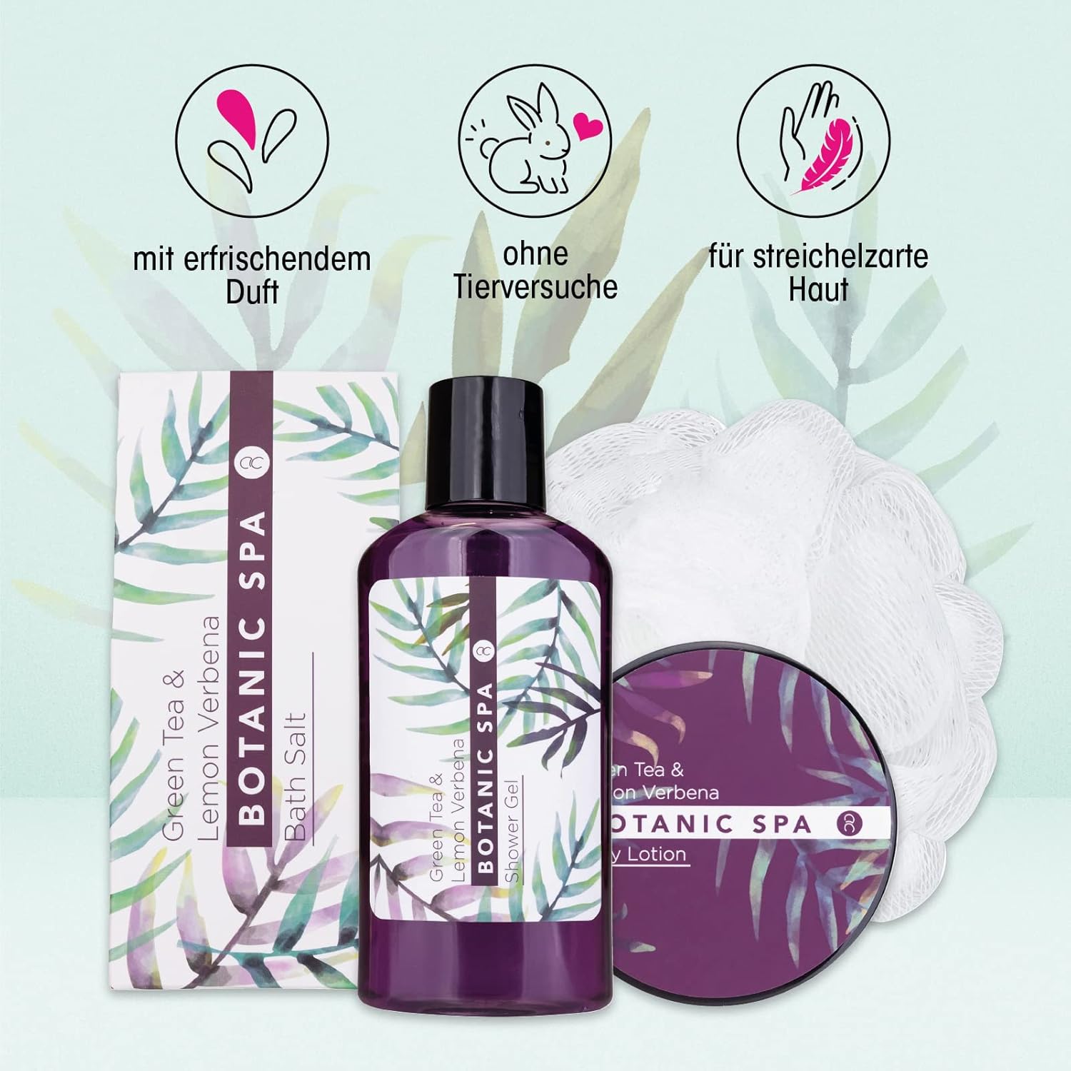 Accentra Badeset Olive Spa 4-teilig Damen Wellness Geschenkset Bade-Set
