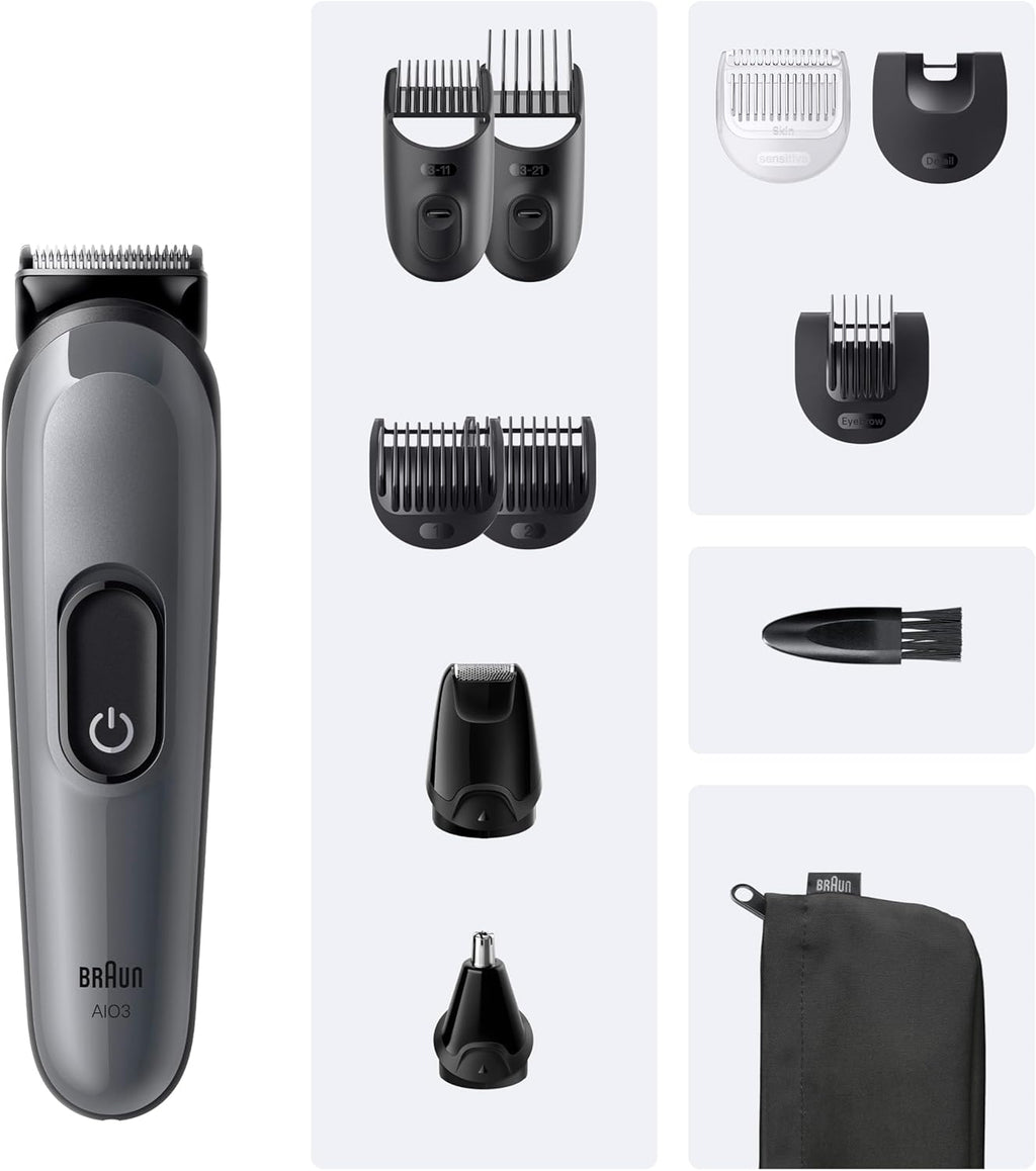 Braun Series 3 Multigroom 8in1 Bart- und Haarschneider Akku 50 Min