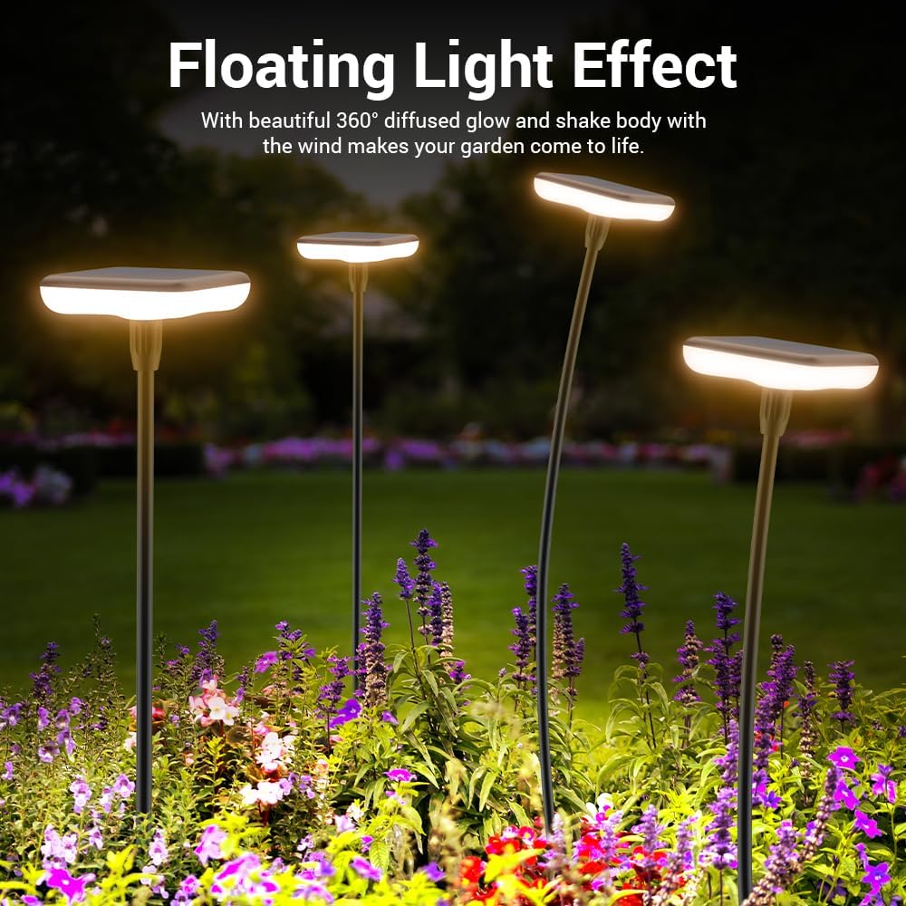 4er LED Solarlampen fuer Garten Aussen IP65 34 lm Warmweiss 1000mAh Wasserdicht