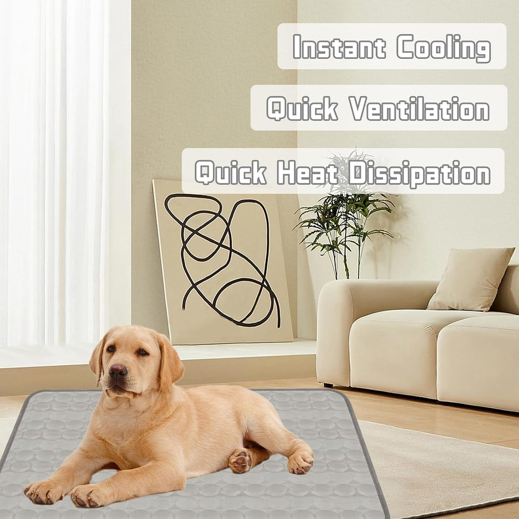 Kuehlmatte fuer Hund Katze 70×55 cm rutschfest waschbar M-XL (Rosa)