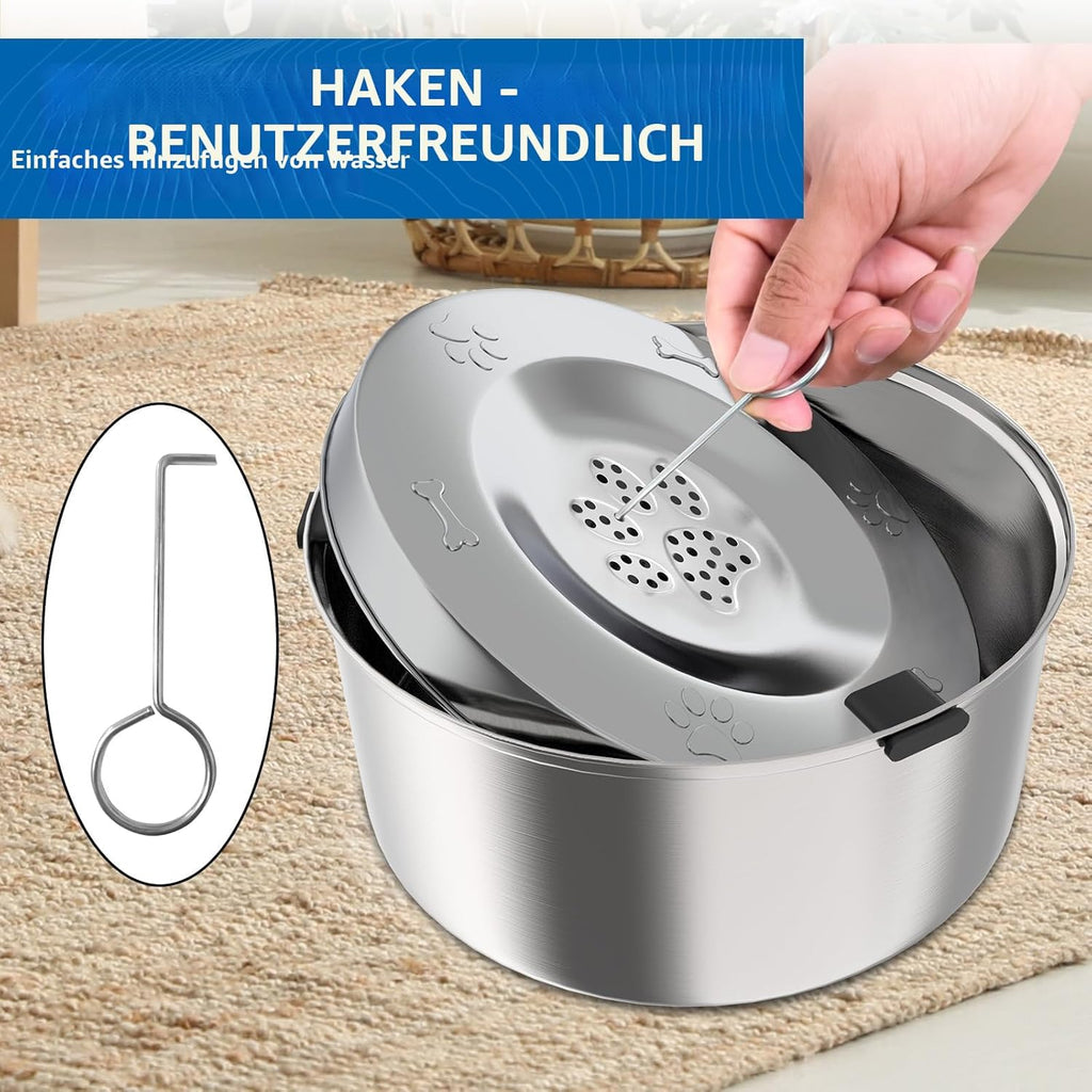 Anti Schling Wassernapf Edelstahl fuer Hunde Slow Feeder Reise Napf