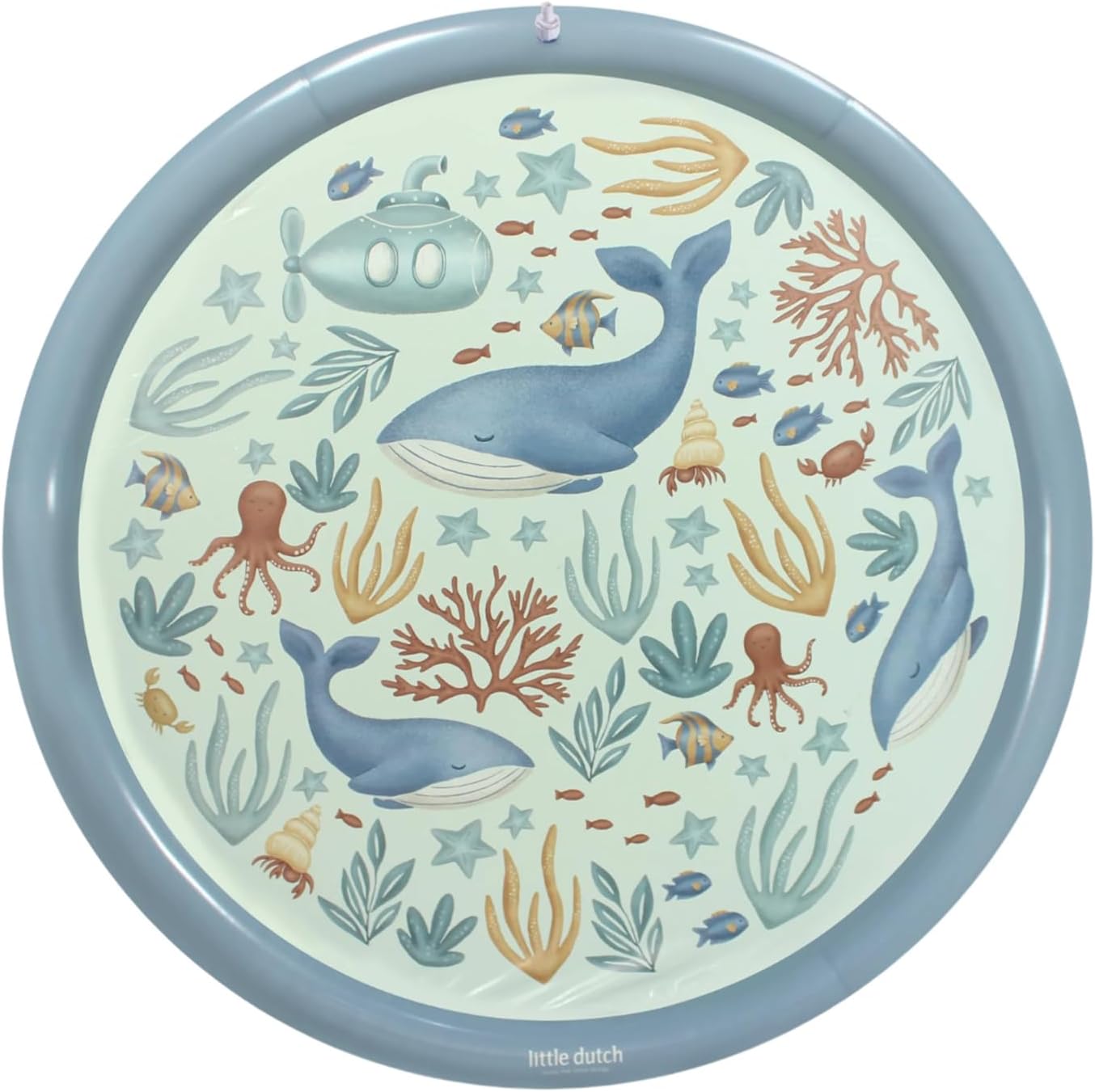 Little Dutch Sprinkler Wasser-Spielmatte 150 cm Ocean World blau ab 2 Jahre