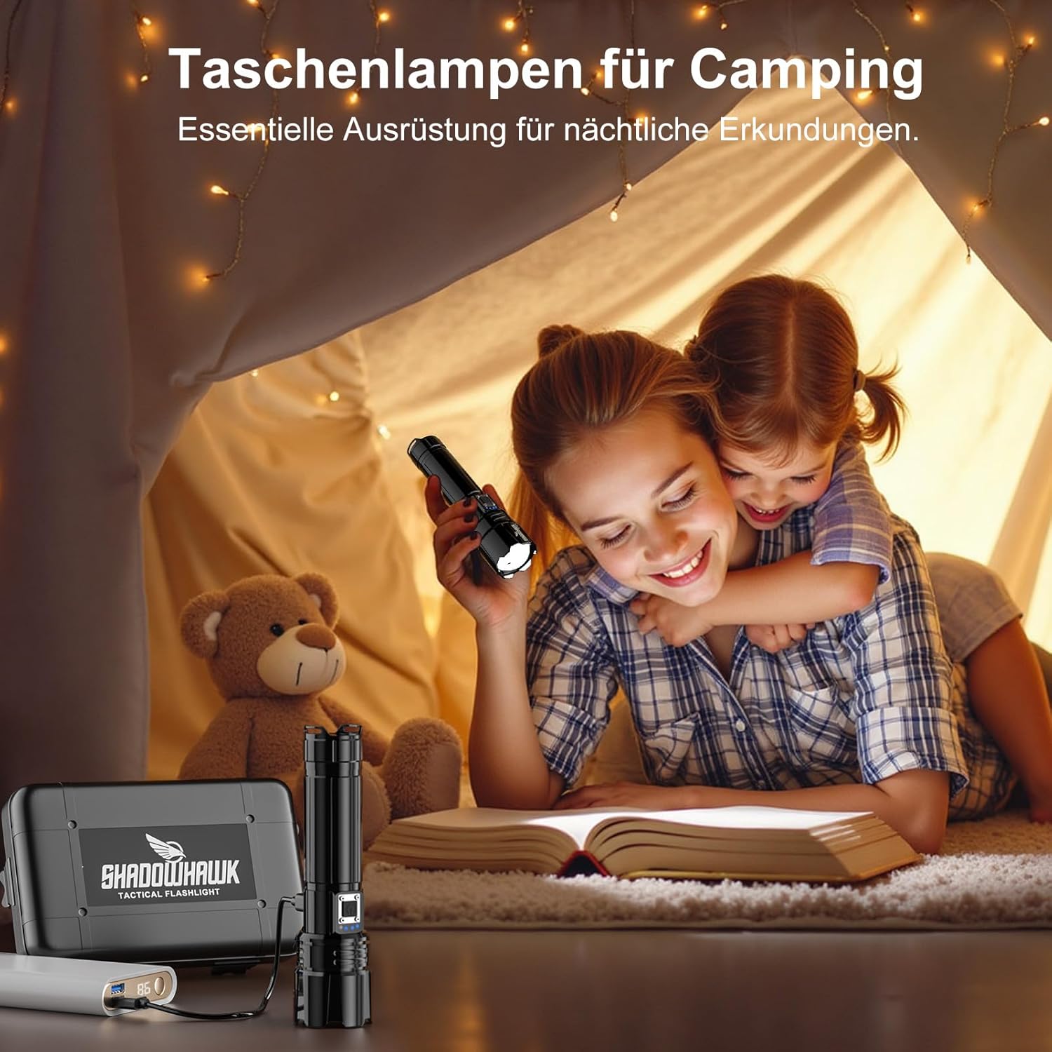 Shadowhawk Taschenlampe LED XHP70.2 500000 Lumen USB Aufladbar IP67 5 Modi