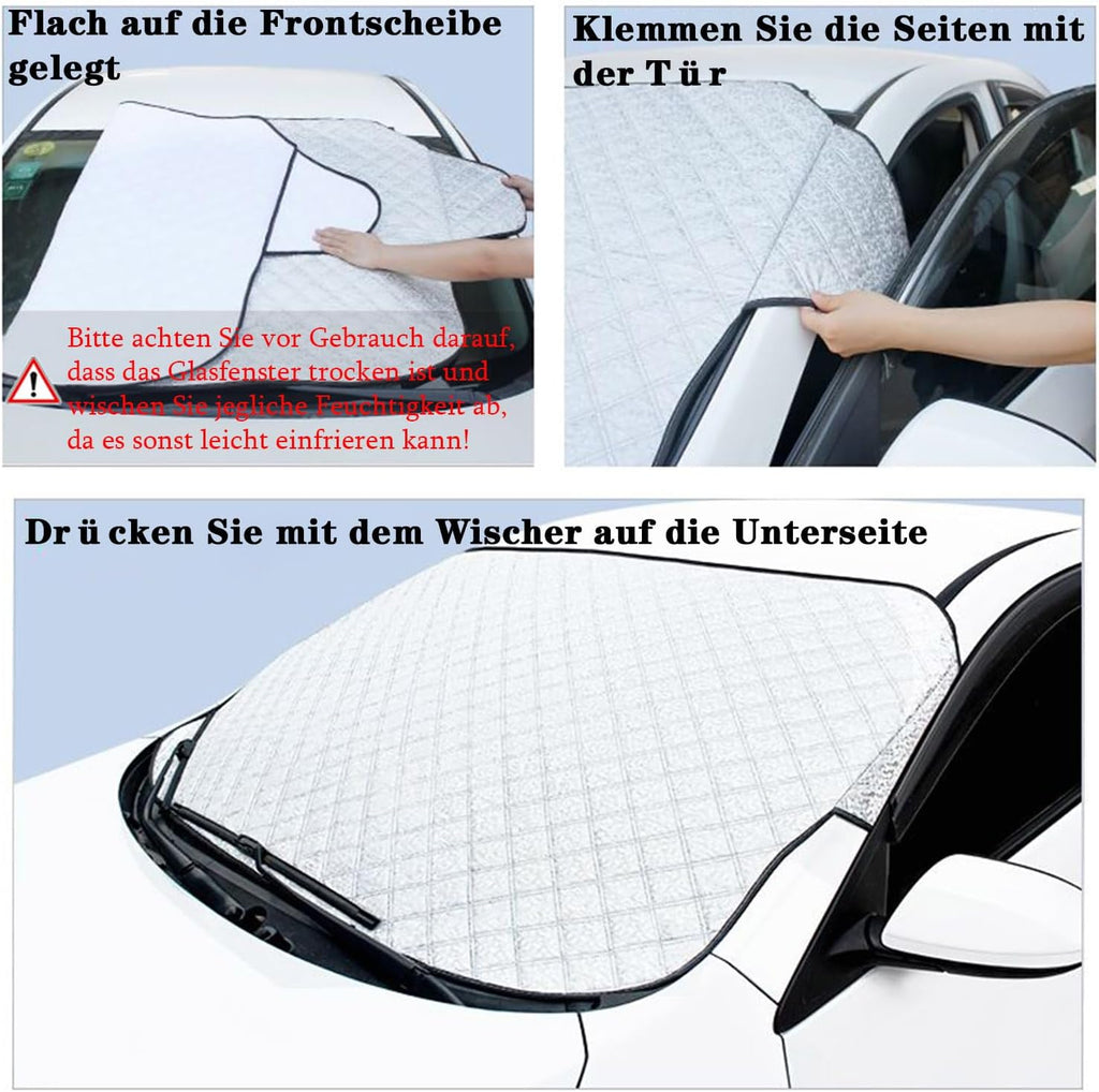 KEELYY Frontscheibenabdeckung Auto 150x100 cm Winter Frost- und Sonnenschutz