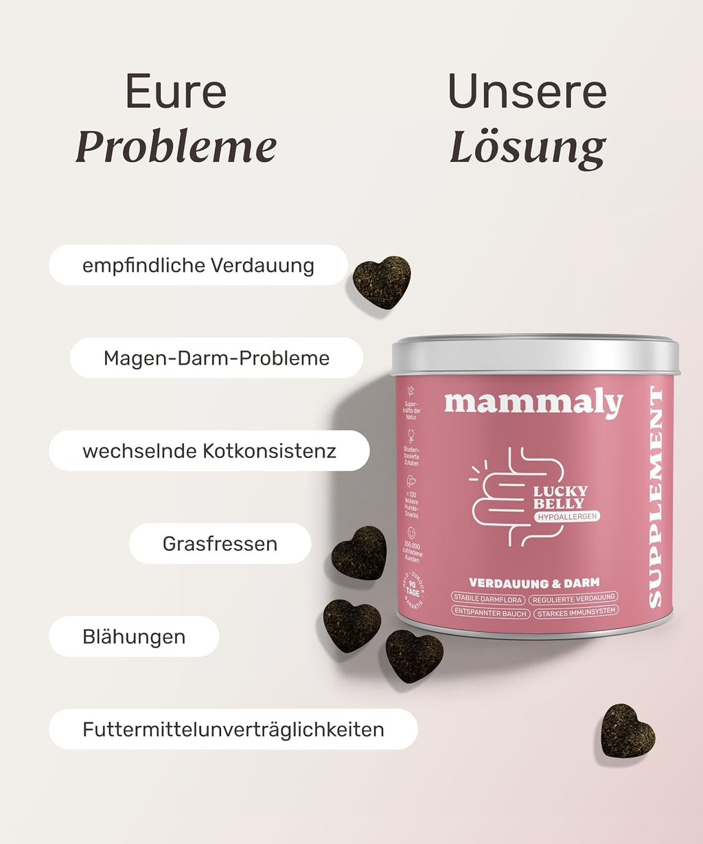 mammaly Lucky Belly Probiotika Hundeleckerlis fuer Magen und Darm