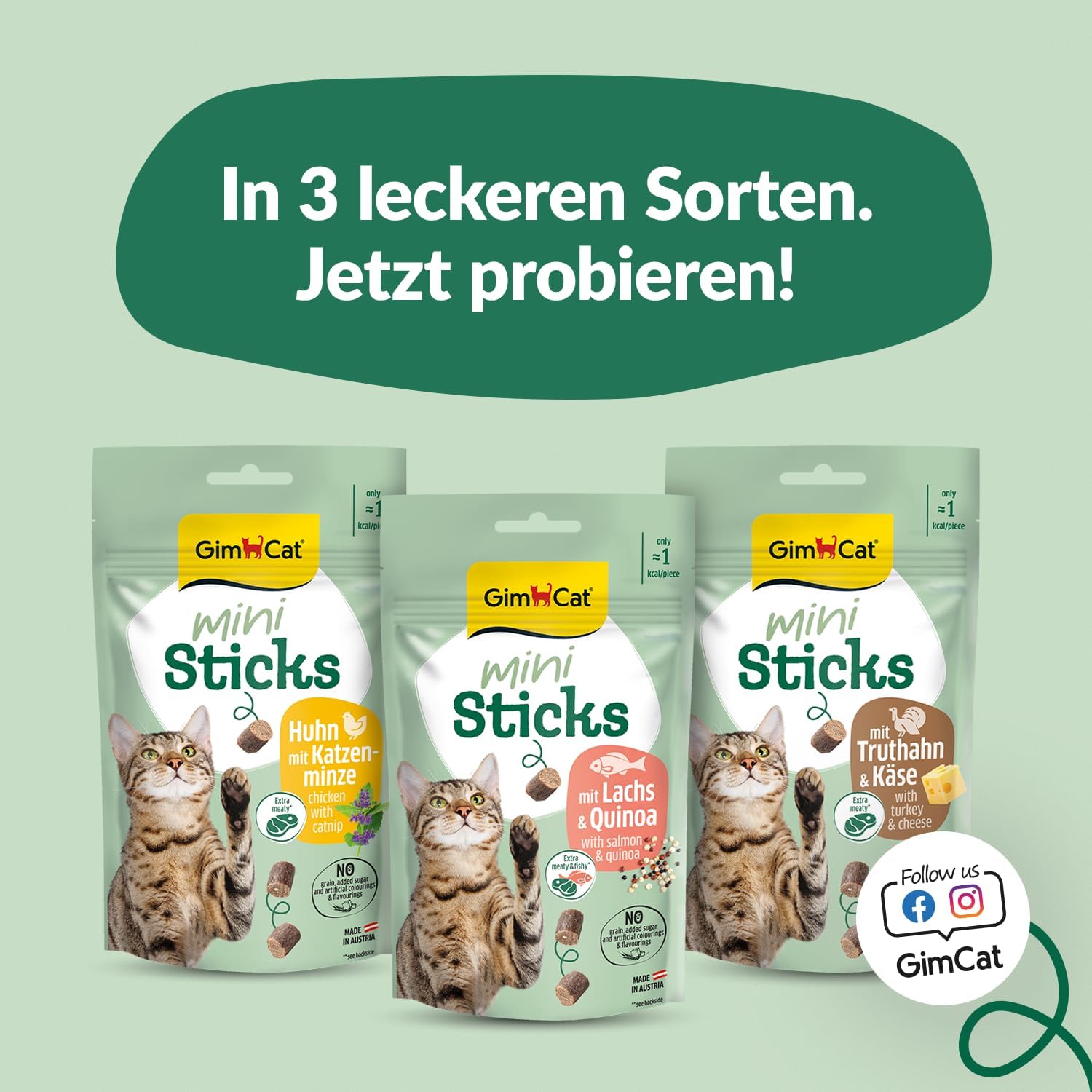GimCat Mini Sticks Huhn mit Katzenminze Katzensnack