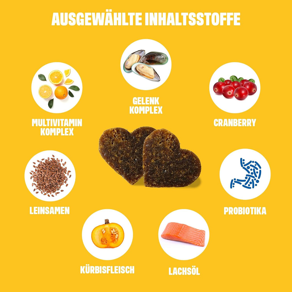 ivvi Multivitamin Hundeleckerli 270 g (60 Stück) mit Huhn, Probiotika, Omega‑3