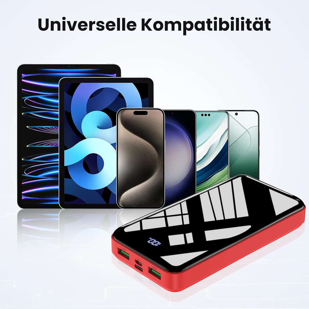 Powerbank 27000 mAh 22,5 W USB‑C PD Ladegeraet mit LED Anzeige fuer iPhone 16 15 1