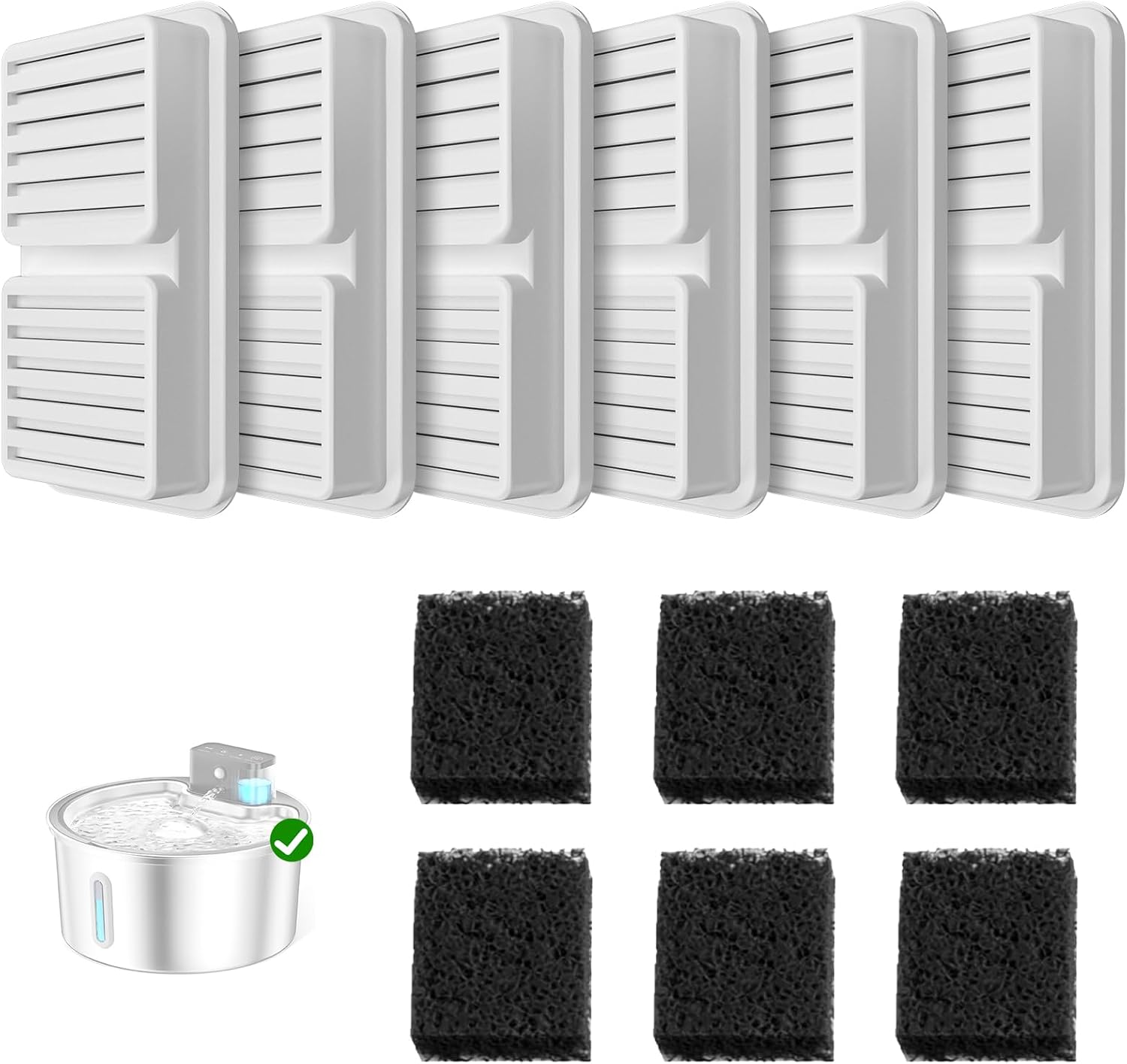 PawPoll kabelloser Katzenbrunnen Edelstahl 4200mAh Leise Pumpe LED BPA-frei