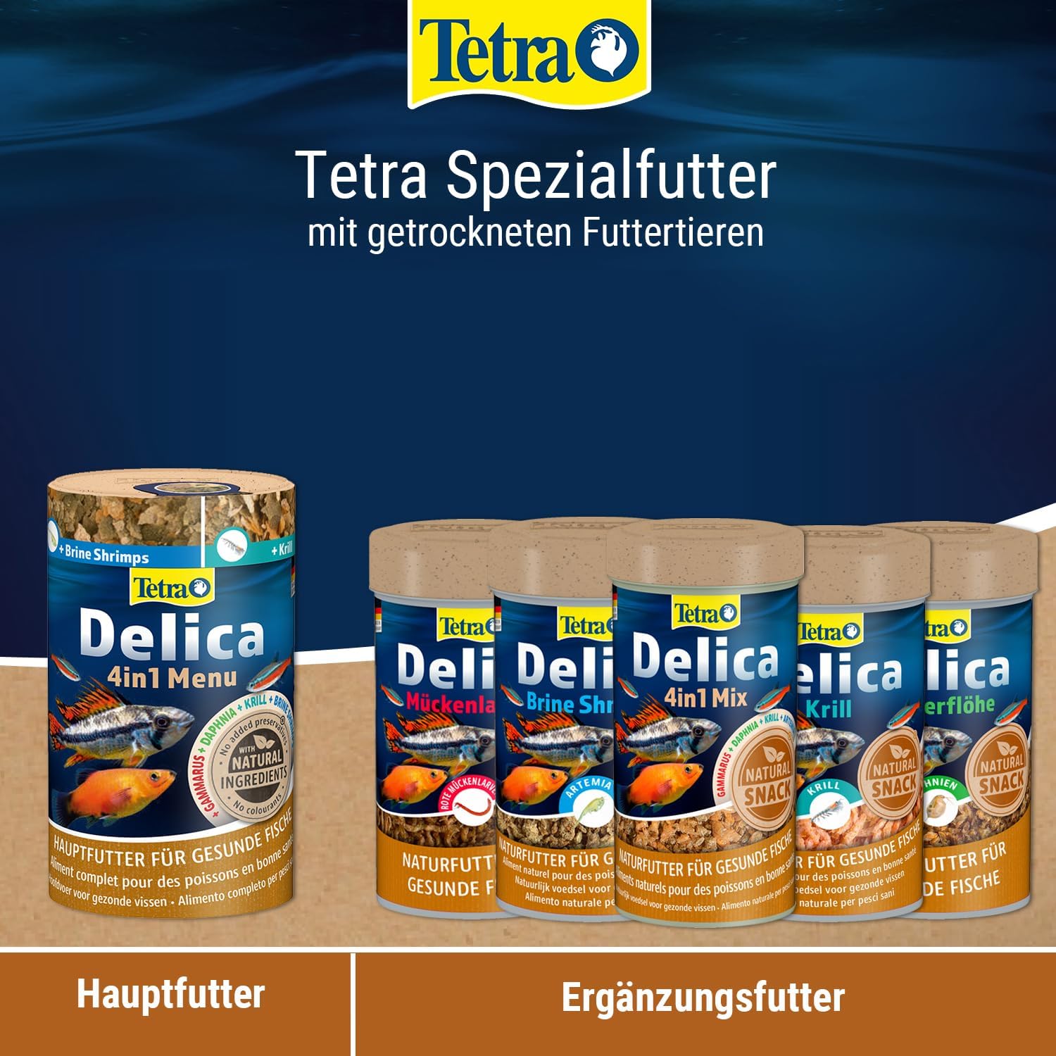 Tetra Delica Mix Dose Mischung Wasserfloehe Artemia Krill Gammarus