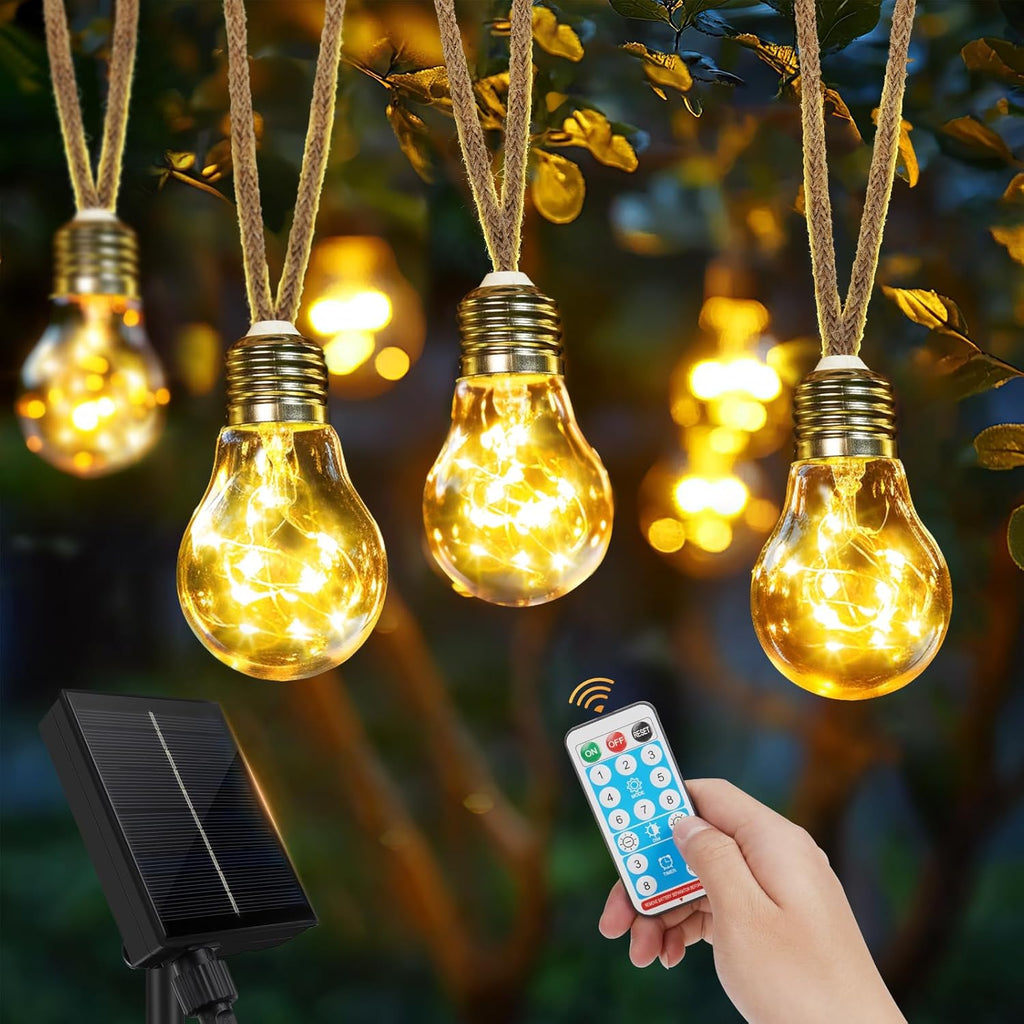 Goffii Solar Lichterkette Aussen 20 LED 12,5 m warmweiss 8 Modi Timer