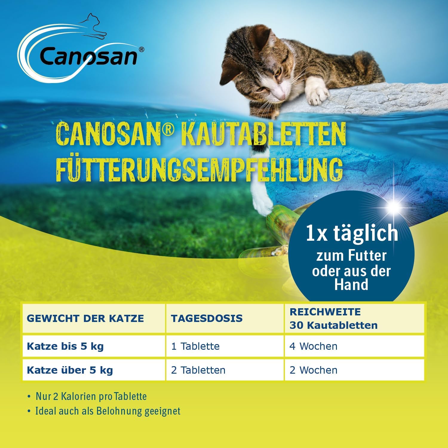 Canosan Kautabletten 30 Stk Grünlippmuschel Katzen Gelenkgesundheit