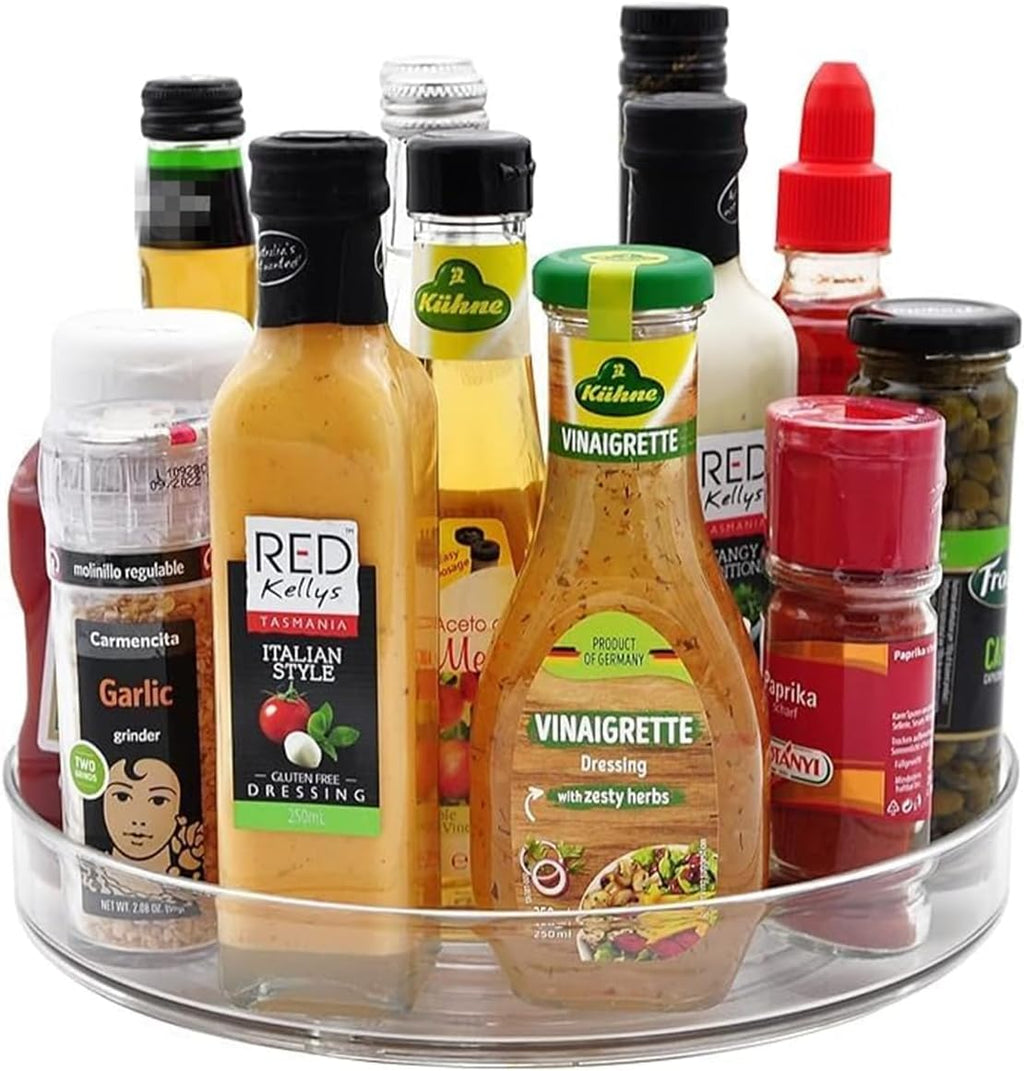 Drehteller Kuehlschrank Organizer 23,5cm Lazy Susan 360° drehbar transparent