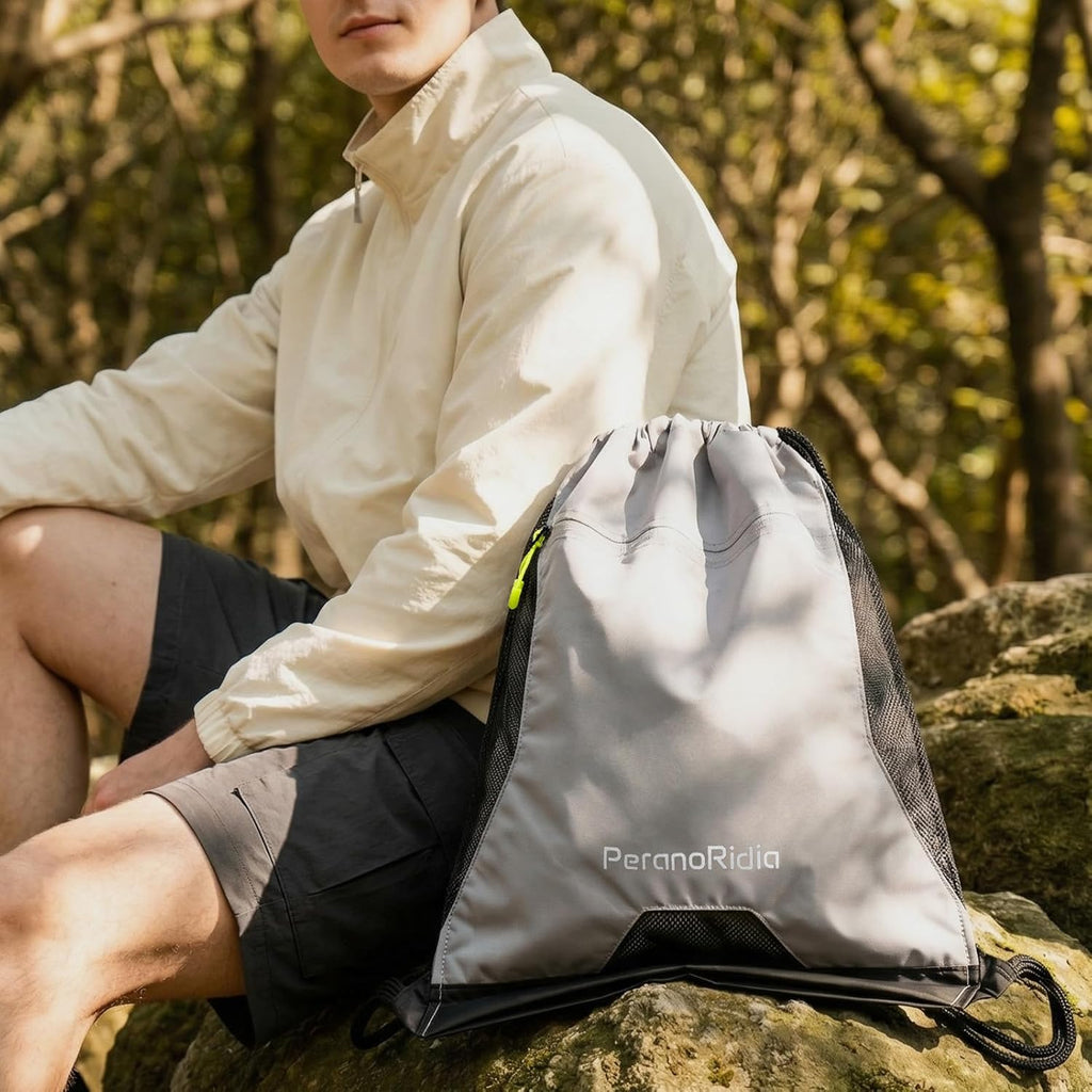 Sportbeutel Turnbeutel 36x45x7 cm Unisex Rucksackbeutel Schwarz/Grau/Gruen
