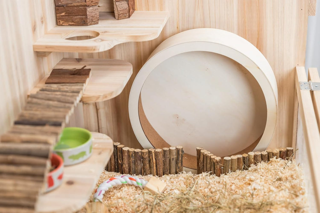 Trixie Hamsterlaufrad Holz ø28cm geschlossene Korklaufflaeche leise 15cm-28cm