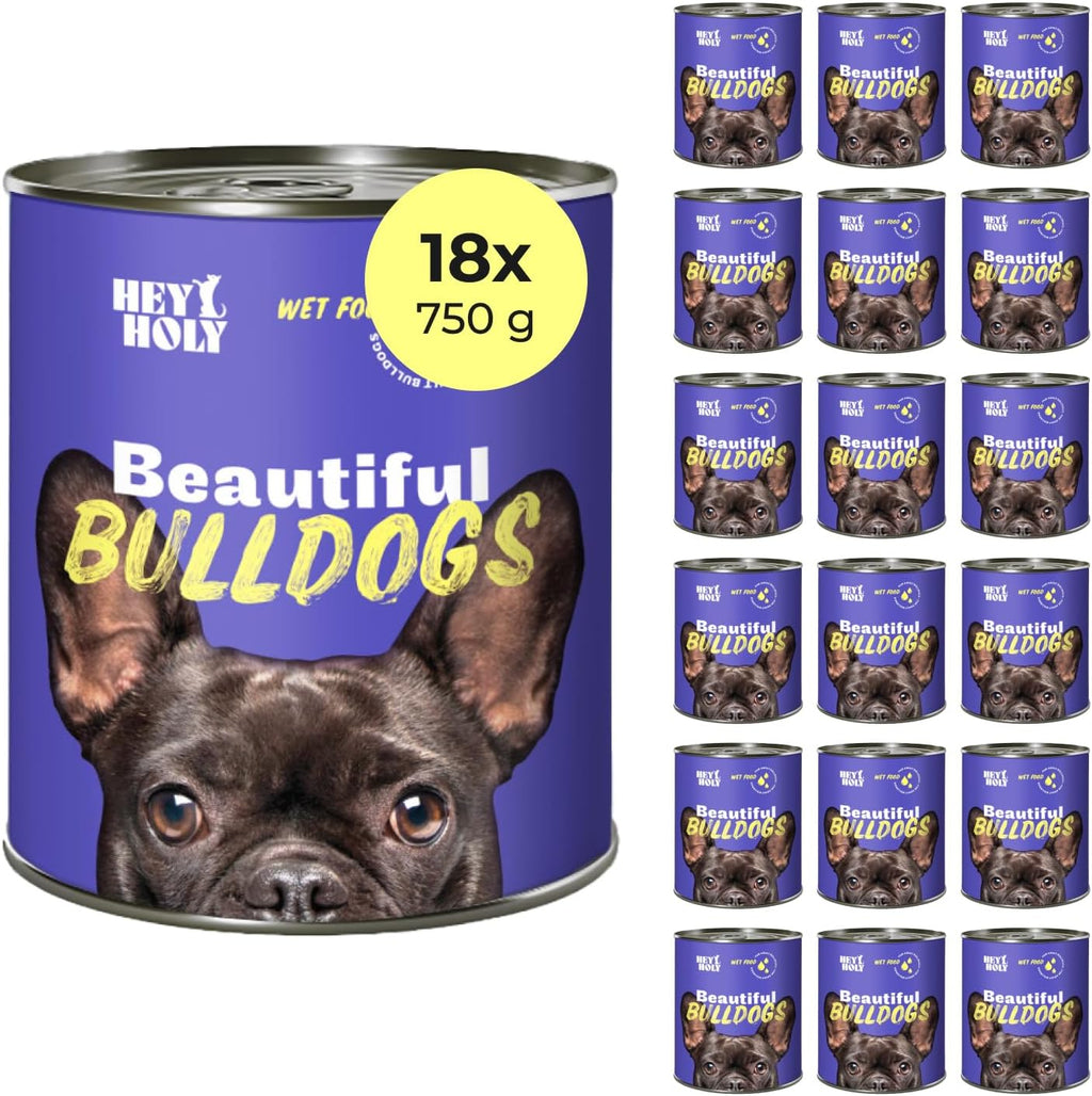 HEY HOLY Nassfutter Bulldogge 6x750g Lachs hochvertraeglich natuerliche Zutaten