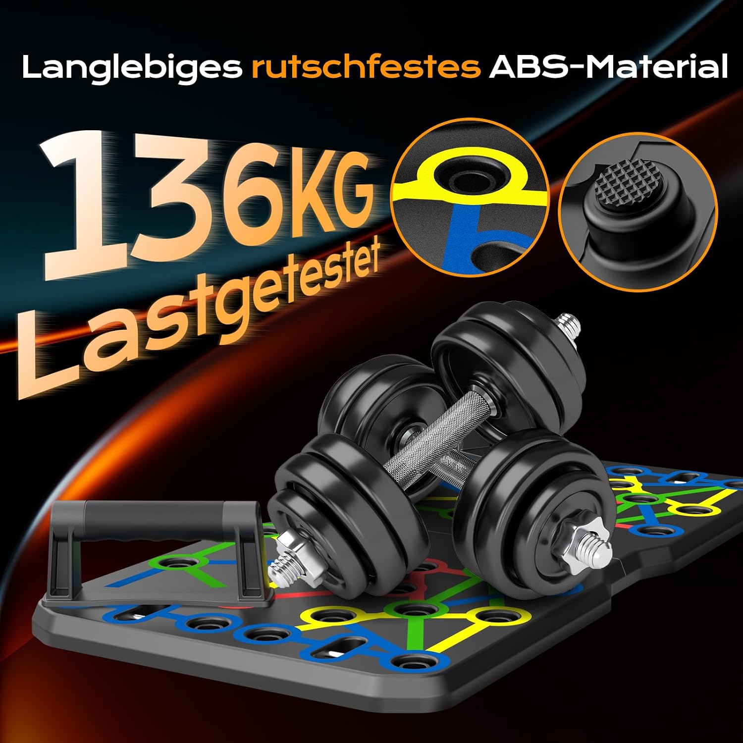 AERLANG Liegestuetzgriffe Push-up Board Set Tragbar Multifunktional Fitness