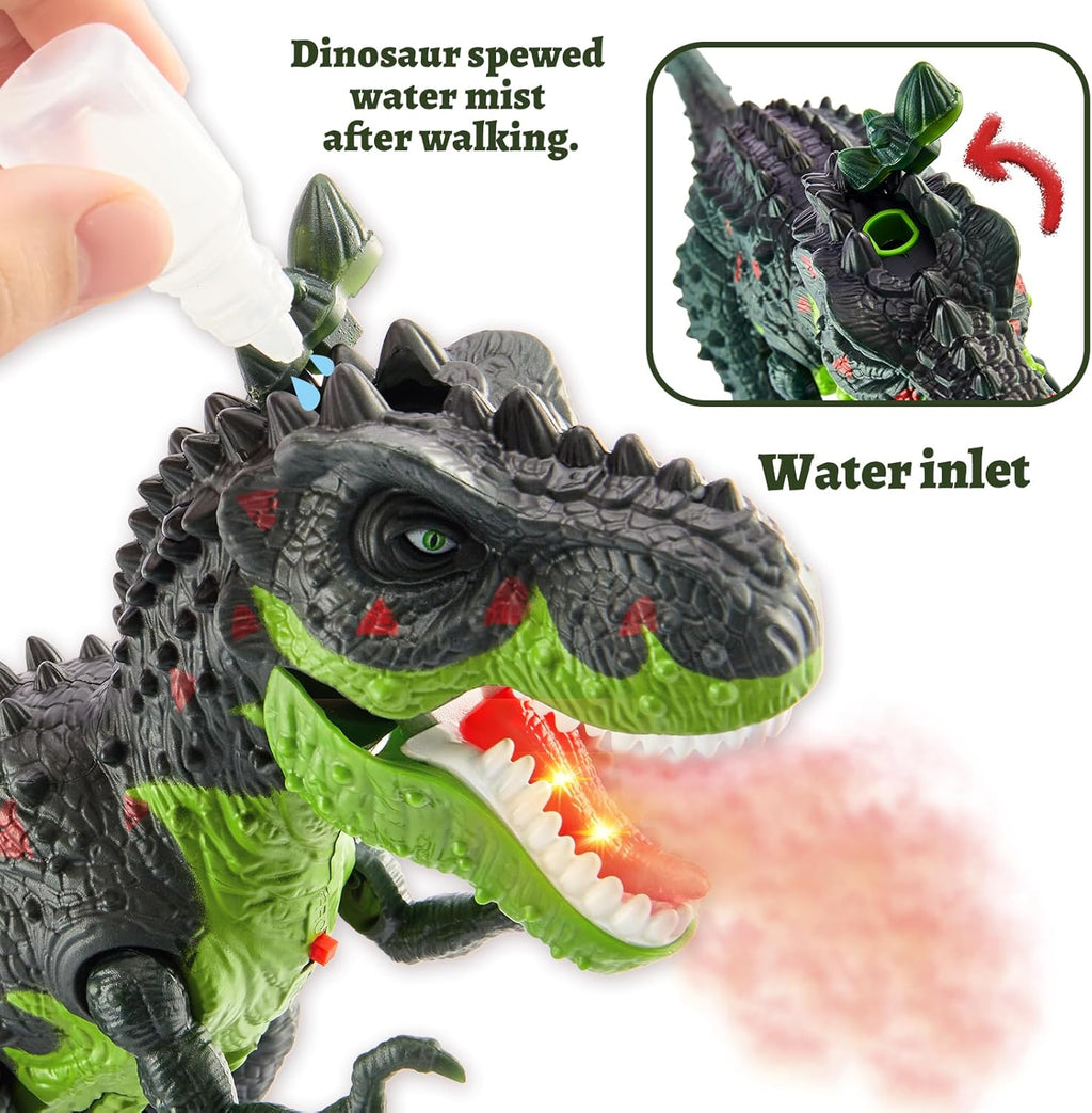 Dinosaurier Spielzeug T-Rex mit Licht, Sound, Spray & Gehen fuer Kinder ab 3