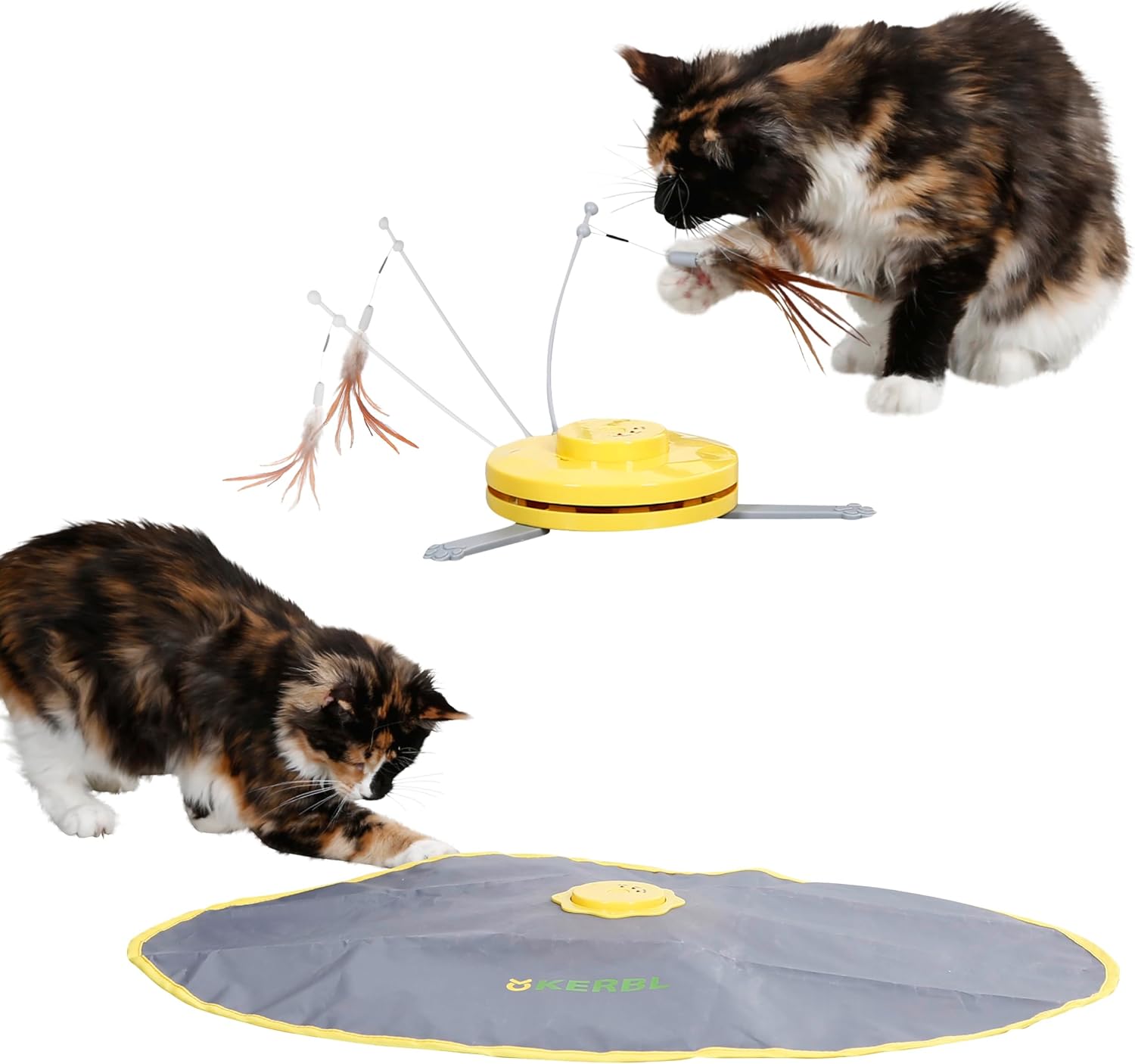 Kerbl Pet Katzenspielzeug 2in1 Catch Tailfeather Federwedel automatisch
