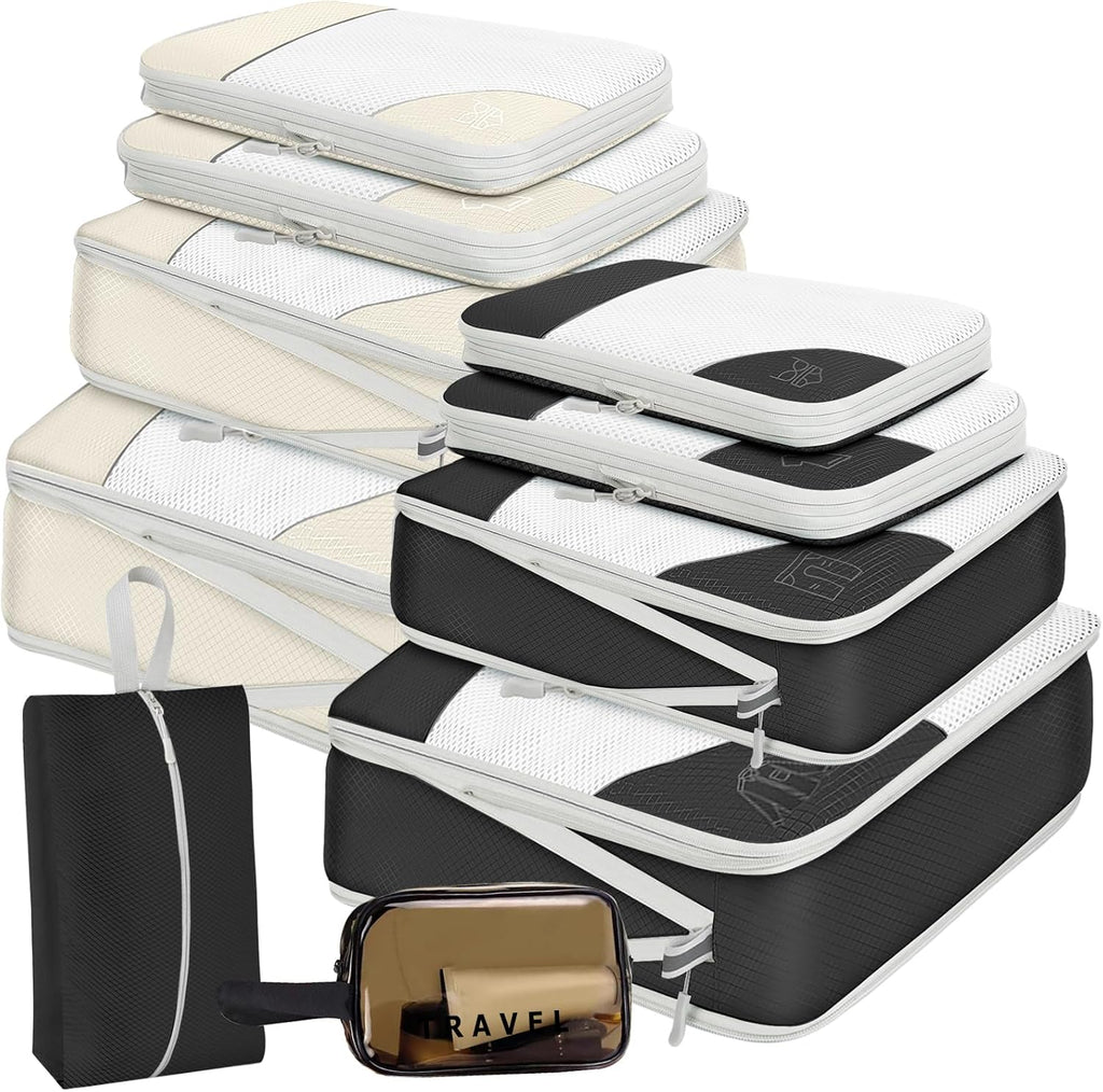 10er Pack Kompressions Packing Cubes Koffer Organizer Reise-Set