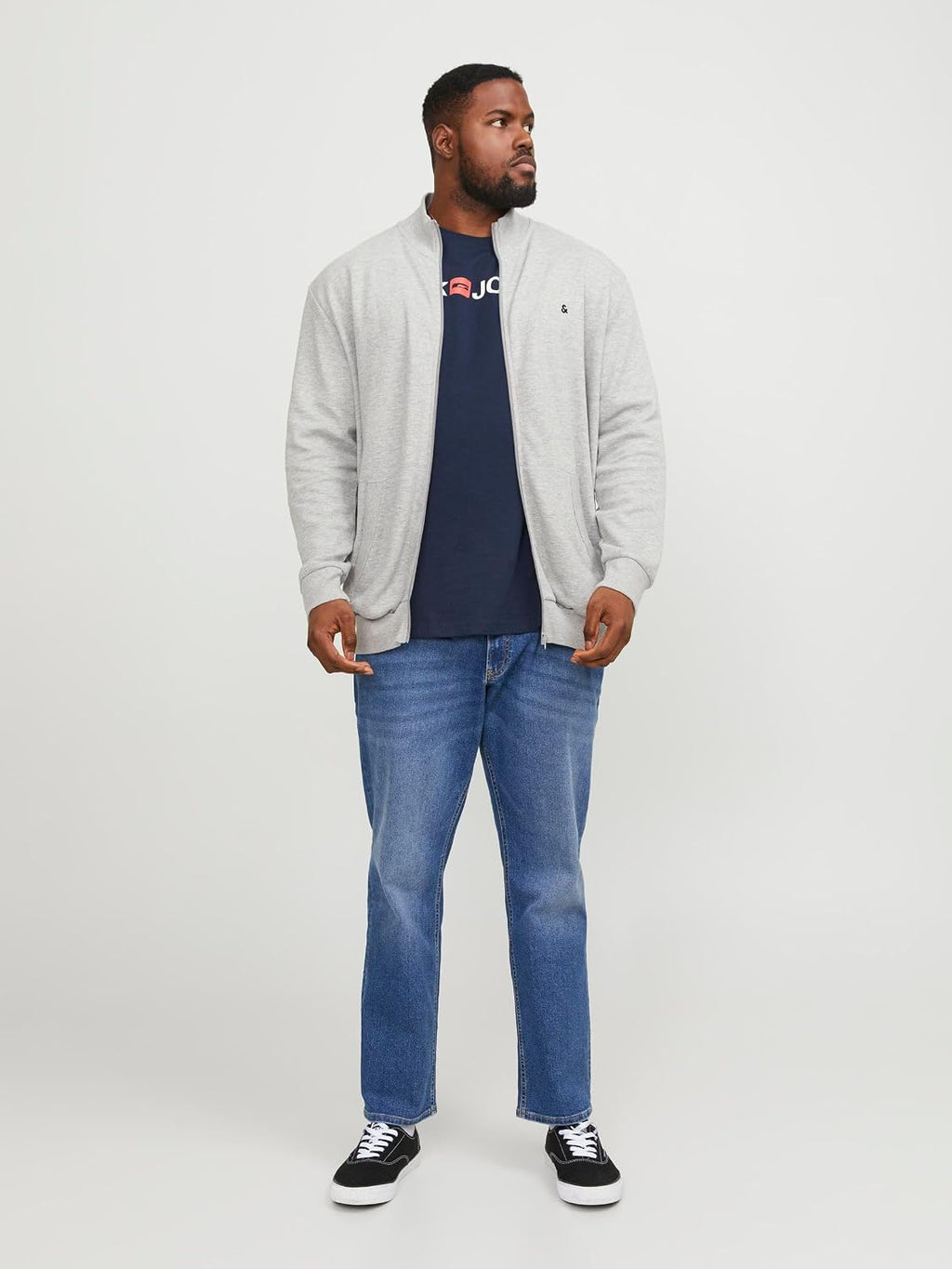 Jack & Jones Herren T-Shirt Logo Regular Fit grosse Groessen