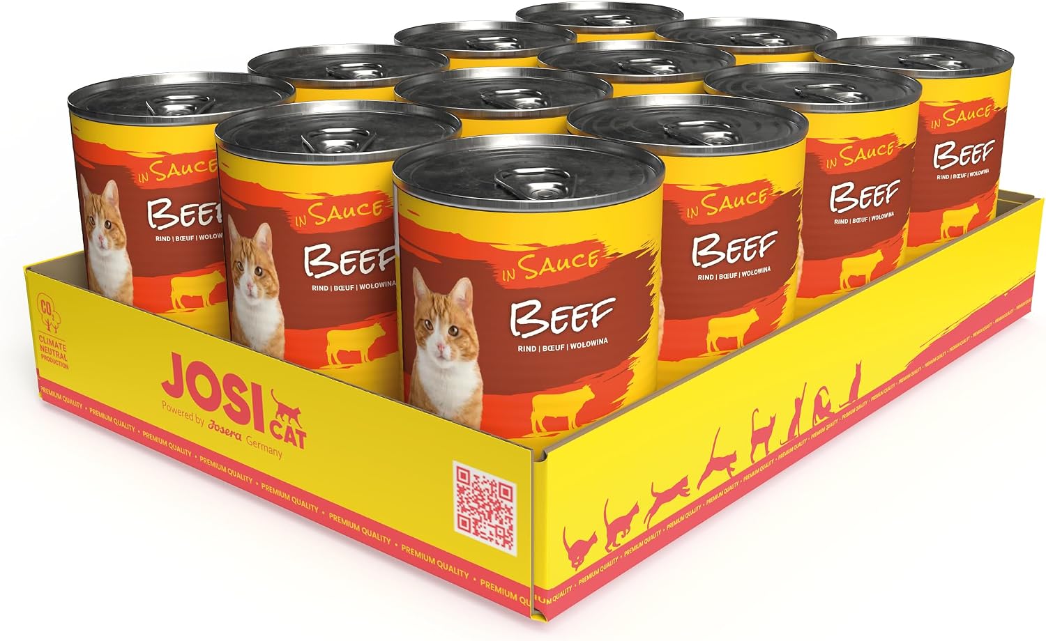 JosiCat Rind in Sauce Adult Nassfutter 12 x, verschiedene Sorten