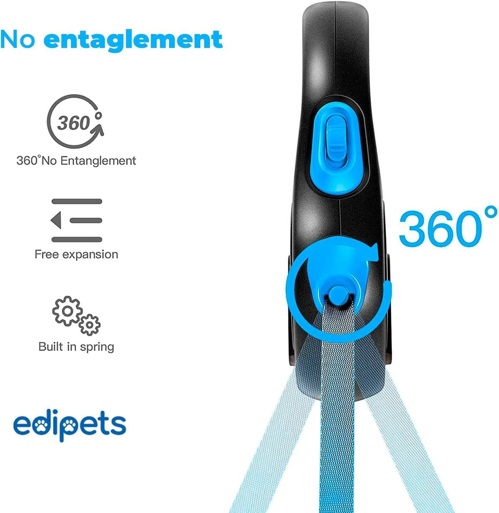 Edipets Flexi Hundeleine 5m Ausziehbar Retractable Grau 5m
