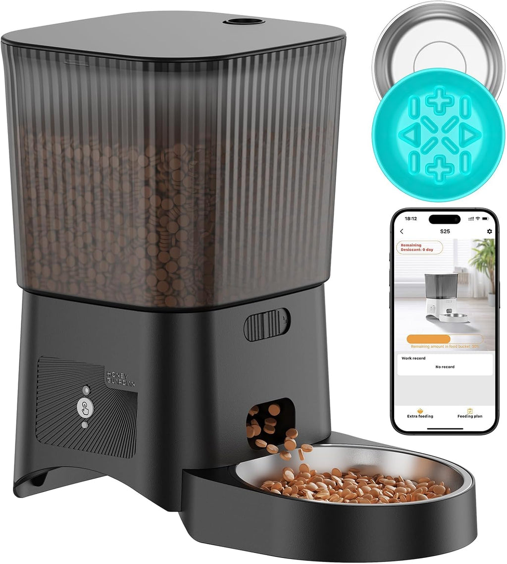 HoneyGuardian Futterautomat Katze mit WLAN App Steuerung und 6 Mahlzeiten