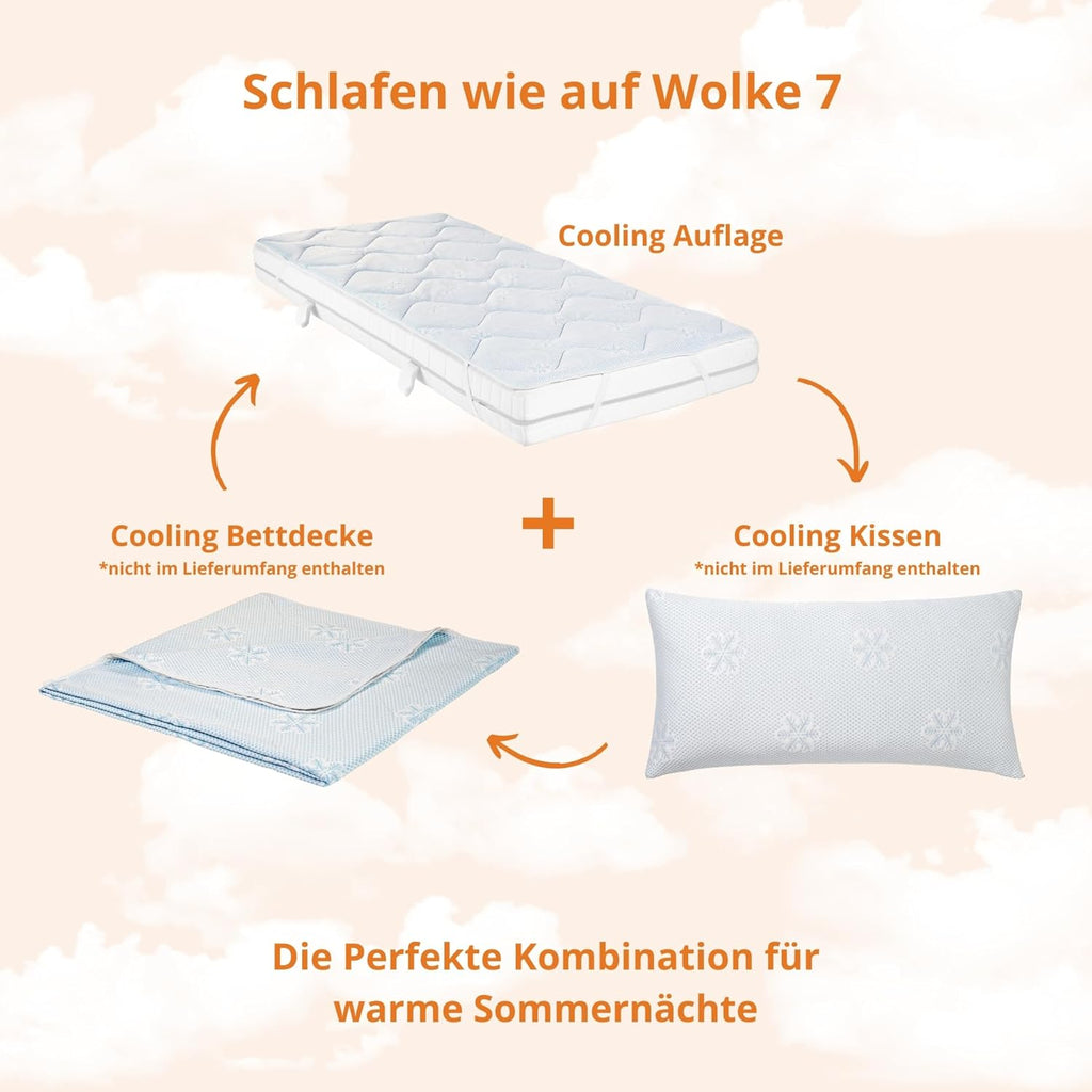 sleepling Matratzenauflage 180x200 cm, Matratzenschoner 180 x 200 cm fuer Sommer