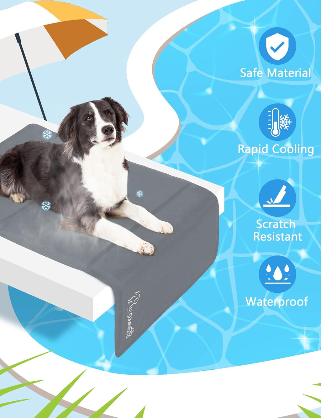 Pecute Kühlmatte XL 120x75 cm für Hunde und Katzen, langlebig kratzfest