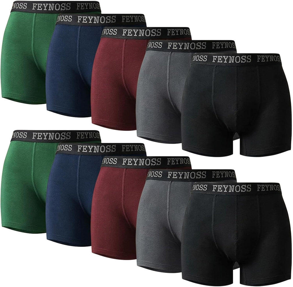 Boxershorts Herren 10er Pack - Baumwolle mit elastischem Bund, atmungsaktiv & oh