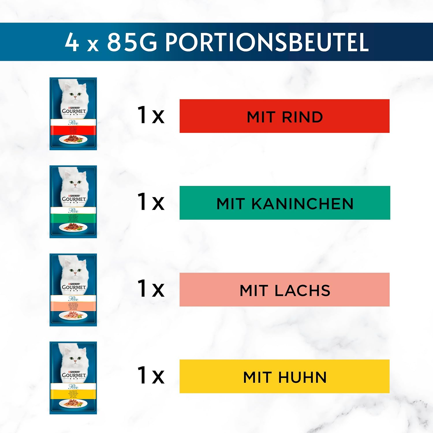 Gourmet Perle Katzenfutter nass Streifen Mix 12 x 85 g verschiedene So