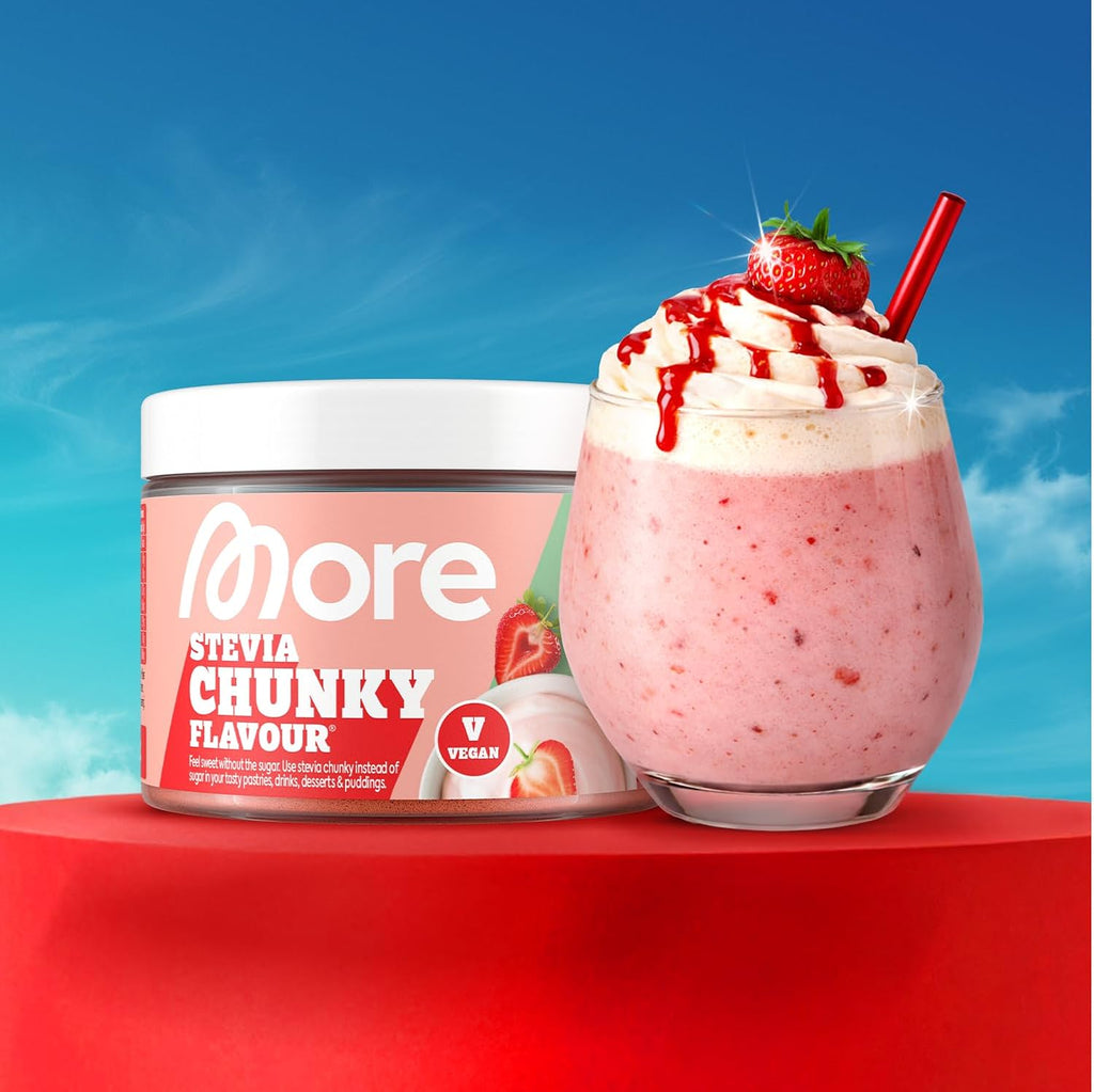 MORE Stevia Chunky Flavour Strawberry Perfection, verschiedene Sorten