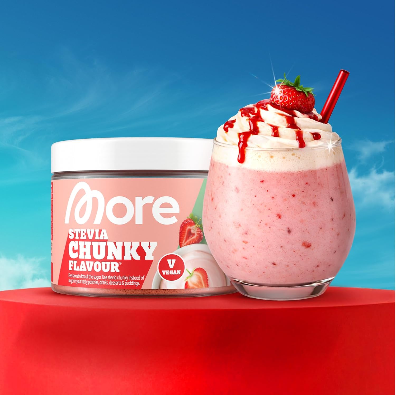 MORE Stevia Chunky Flavour Strawberry Perfection, verschiedene Sorten