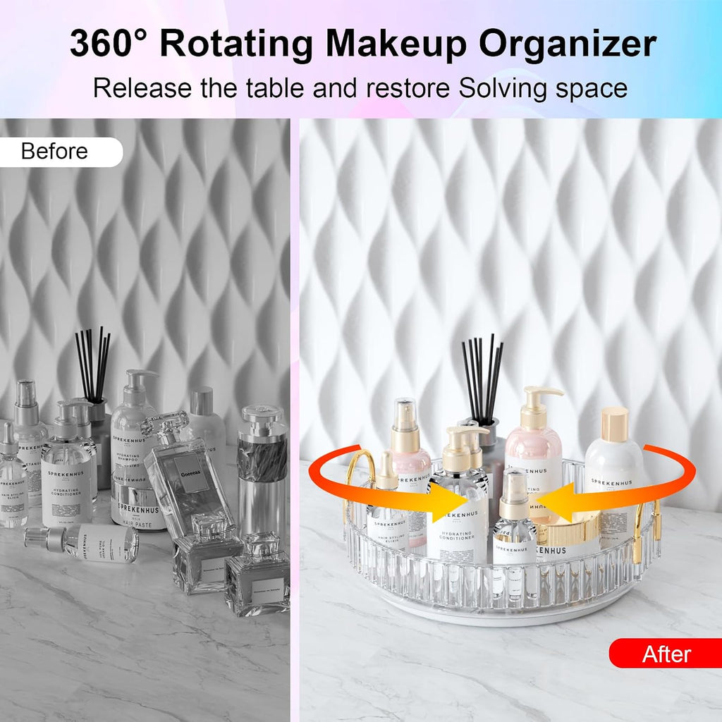 Make-up Organizer 360° drehbar transparent 1 Ebene Kosmetik Aufbewahrung