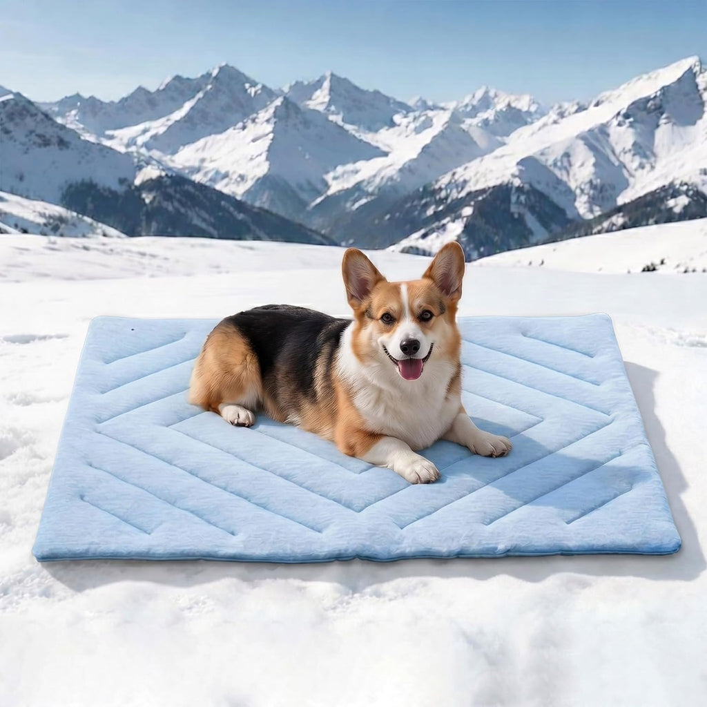Hundekühlmatte faltbar 2cm selbstkühlend grau X‑groß maschinenwaschbar