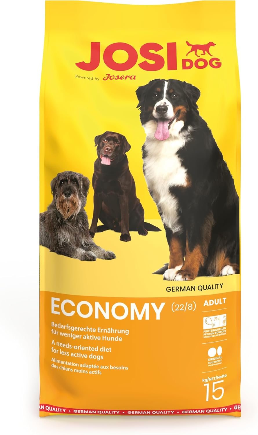 JosiDog Economy Adult Trockenfutter Alleinfutter fuer Hunde