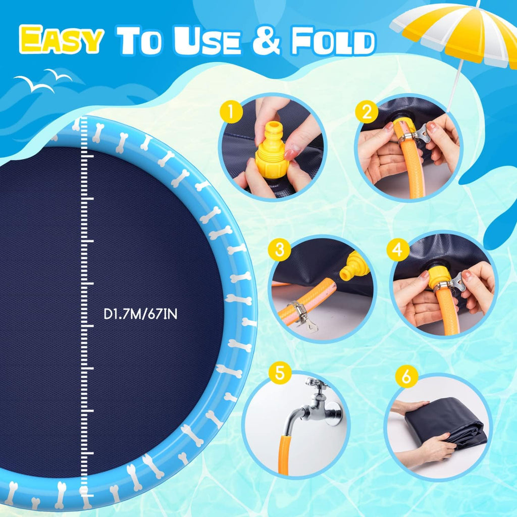 Nobleza Hundepool 100 cm faltbar Schwimmbecken 0,55 mm rutschfest