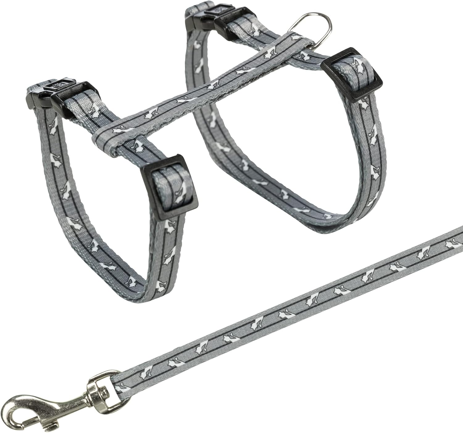 Trixie Katzengeschirr verstellbar 27-45 cm mit 1,2 m Leine Farben Mix