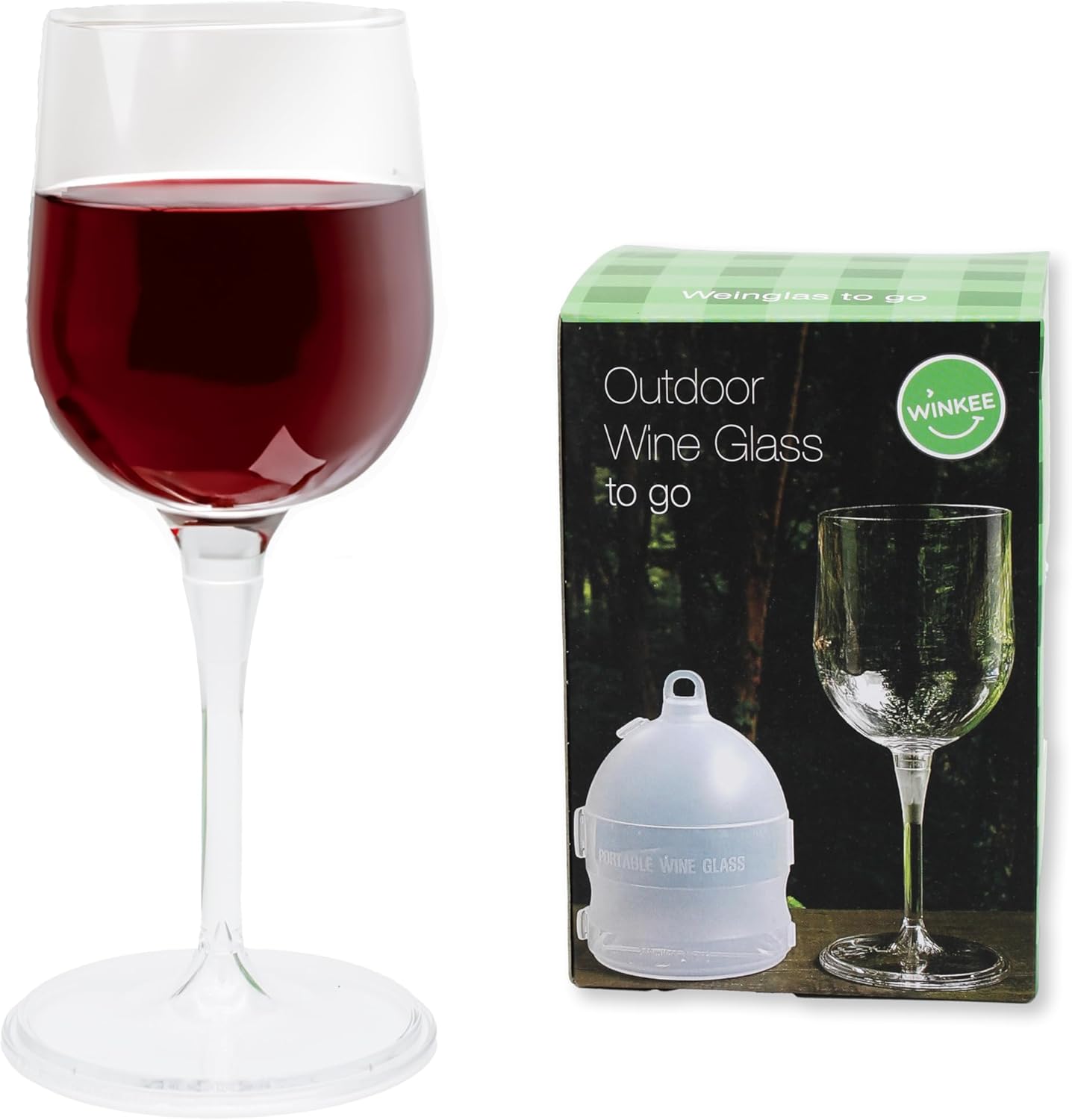 Winkee 2er Set Weinglaeser To Go BPA-frei Camping Glas Ersatz