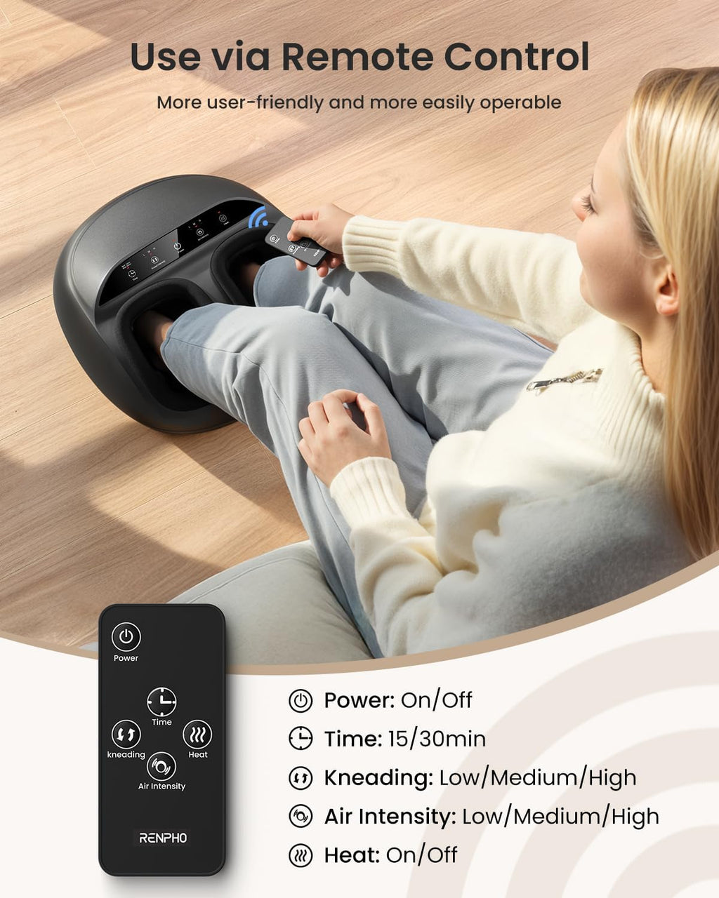 RENPHO 3D Shiatsu Schulter Nacken Massagegeraet mit Waerme, Massagekissen