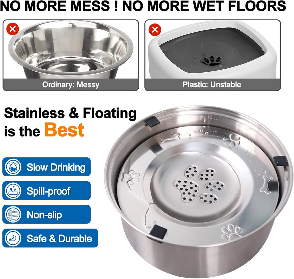 Anti Schling Wassernapf Edelstahl fuer Hunde Slow Feeder Reise Napf
