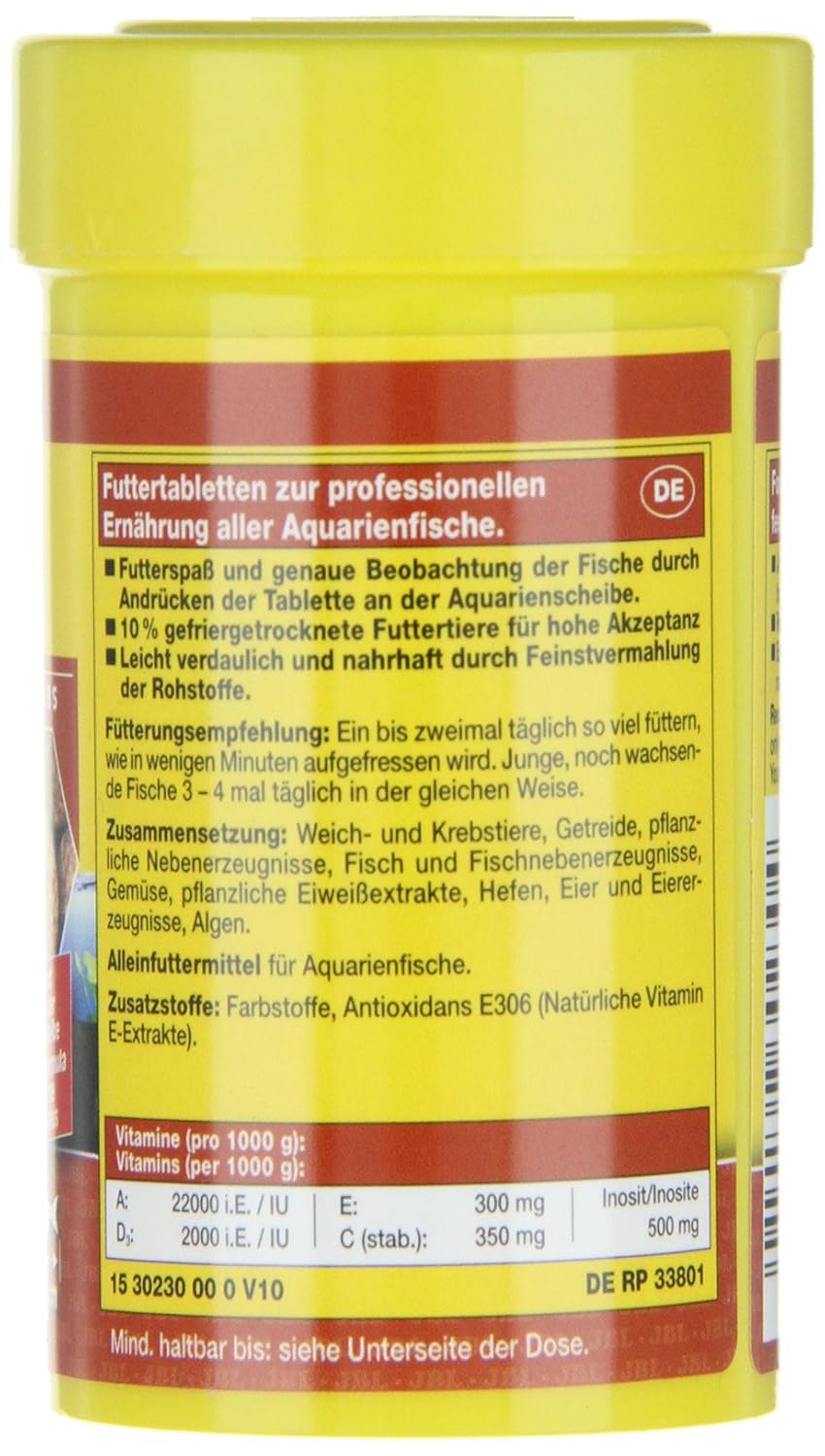 JBL ProNovo Tab Fischfutter Tabletten Groesse M fuer Aquarienfische cm