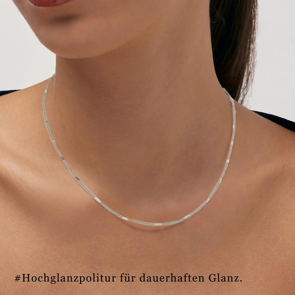 Layered Halsketten Set Damen 3 Stueck Silber 925 Gold beschichtet verstellbar