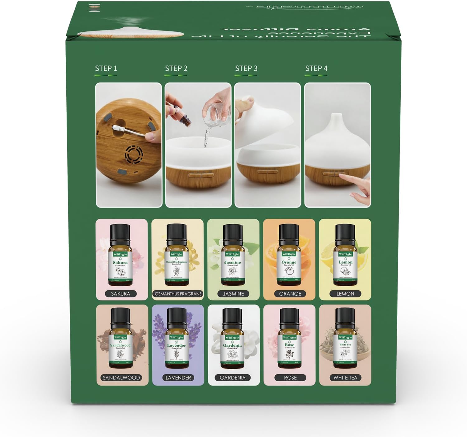 Aroma Diffuser 500 ml mit Fernbedienung 14 LED Farben Timer Duftzerstaeuber