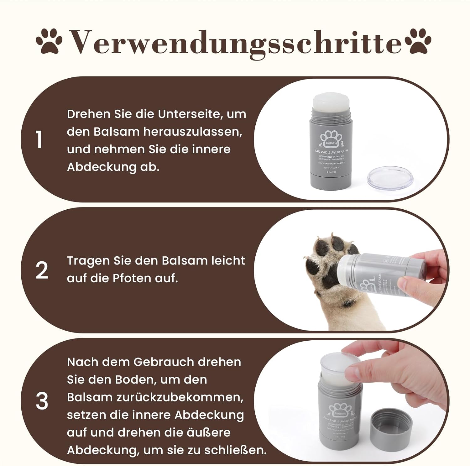 Pfotenbalsam Hund 68 g Stick Pfotenpflege Pfotenschutz regenerierend