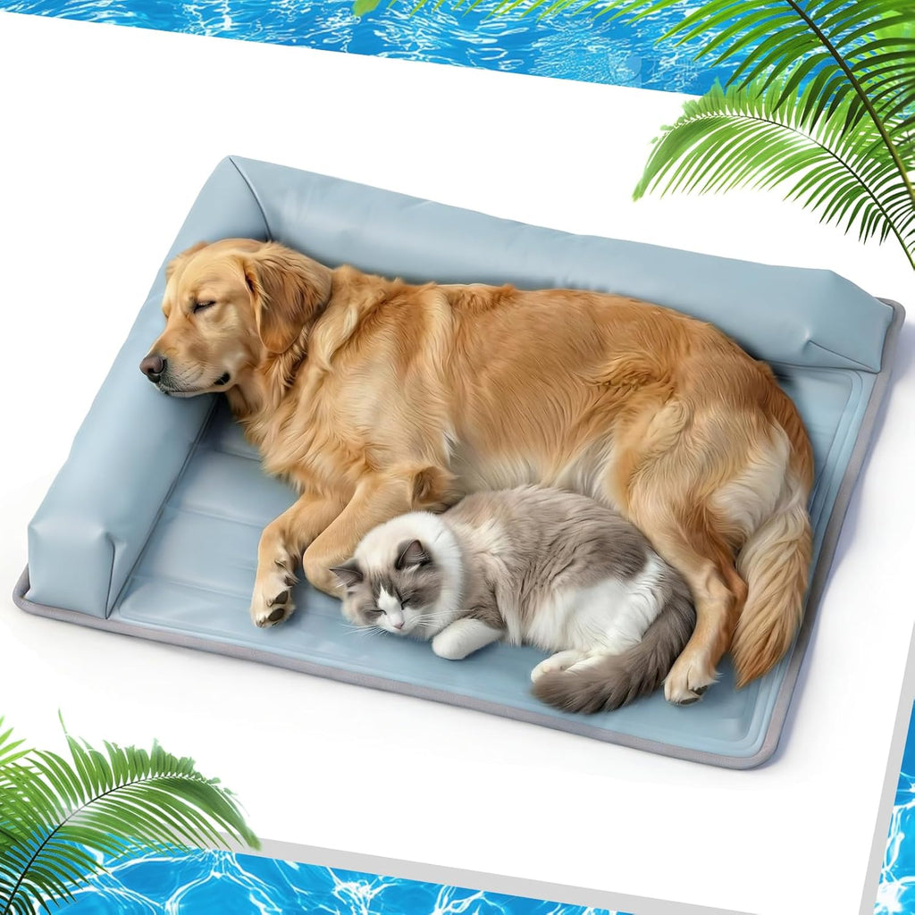 XIAPIA Hundekuehlmatte 48x58 cm mit 8cm Rand selbstkuehlend wasserdicht